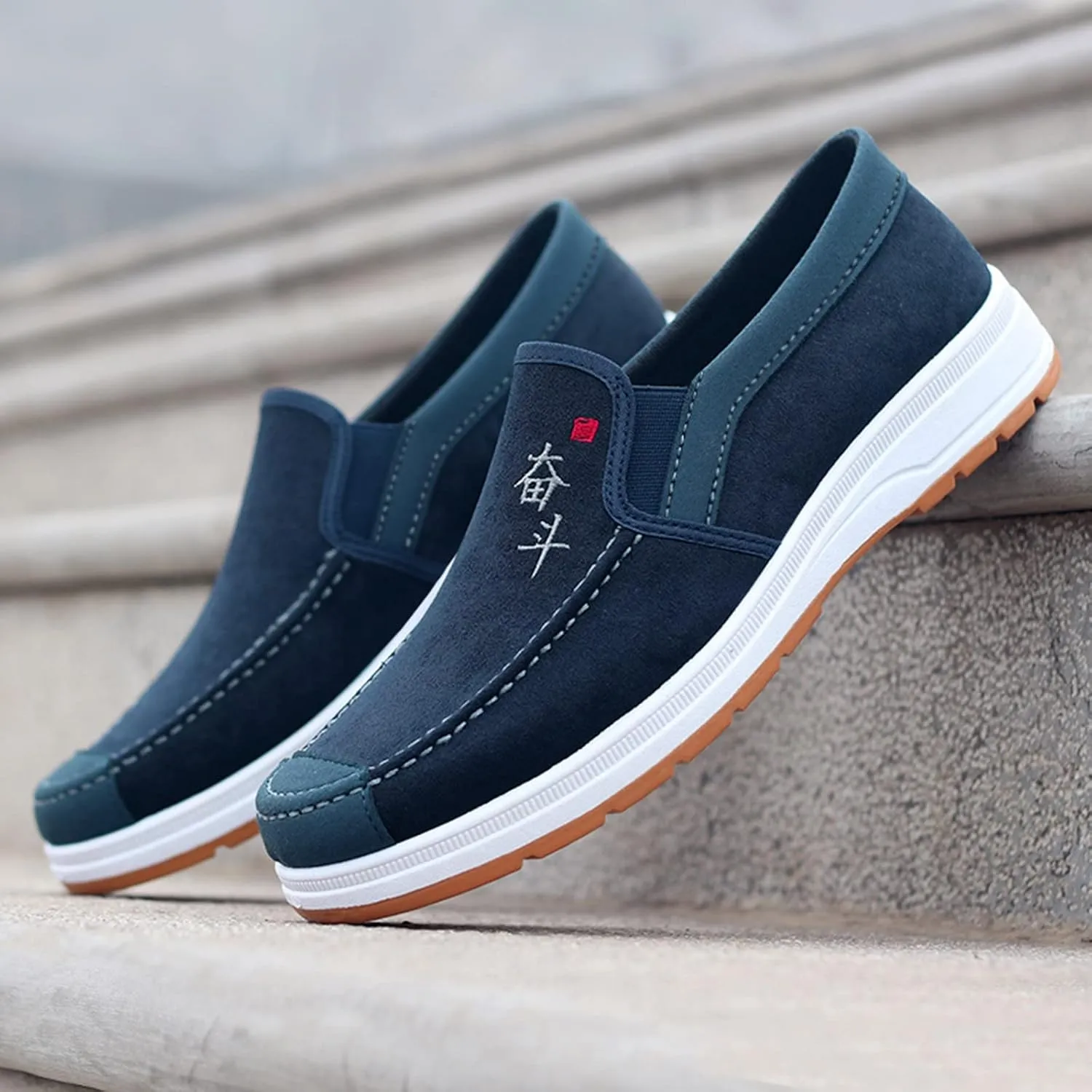 Fashion All Season Men Casual Shoes Flat Non Slip Lightweight Suede Cloth Solid Color Comfortable Indoor Super Shoes