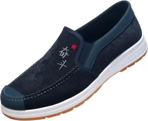 Fashion All Season Men Casual Shoes Flat Non Slip Lightweight Suede Cloth Solid Color Comfortable Indoor Super Shoes