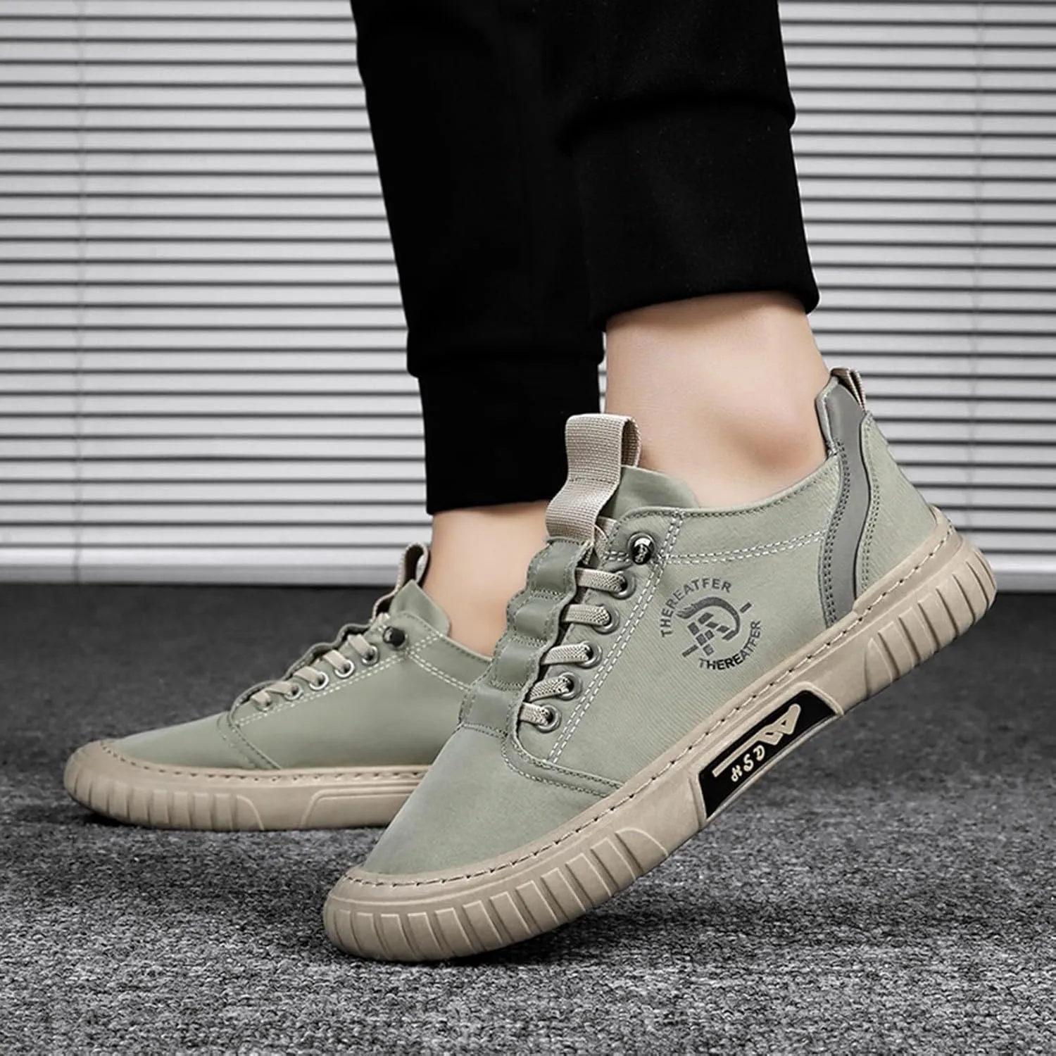 Fashion Sneakers Casual Shoe for Men Men Low Top Breathable Casual Walking Shoes Canvas