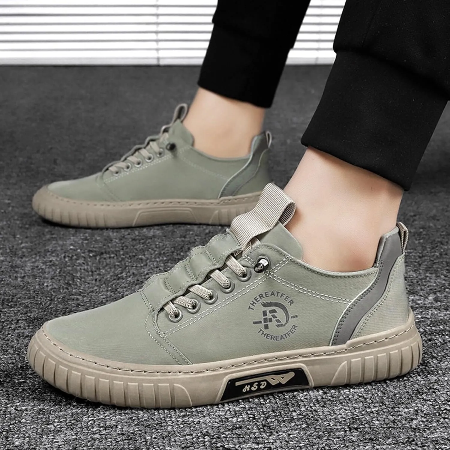 Fashion Sneakers Casual Shoe for Men Men Low Top Breathable Casual Walking Shoes Canvas