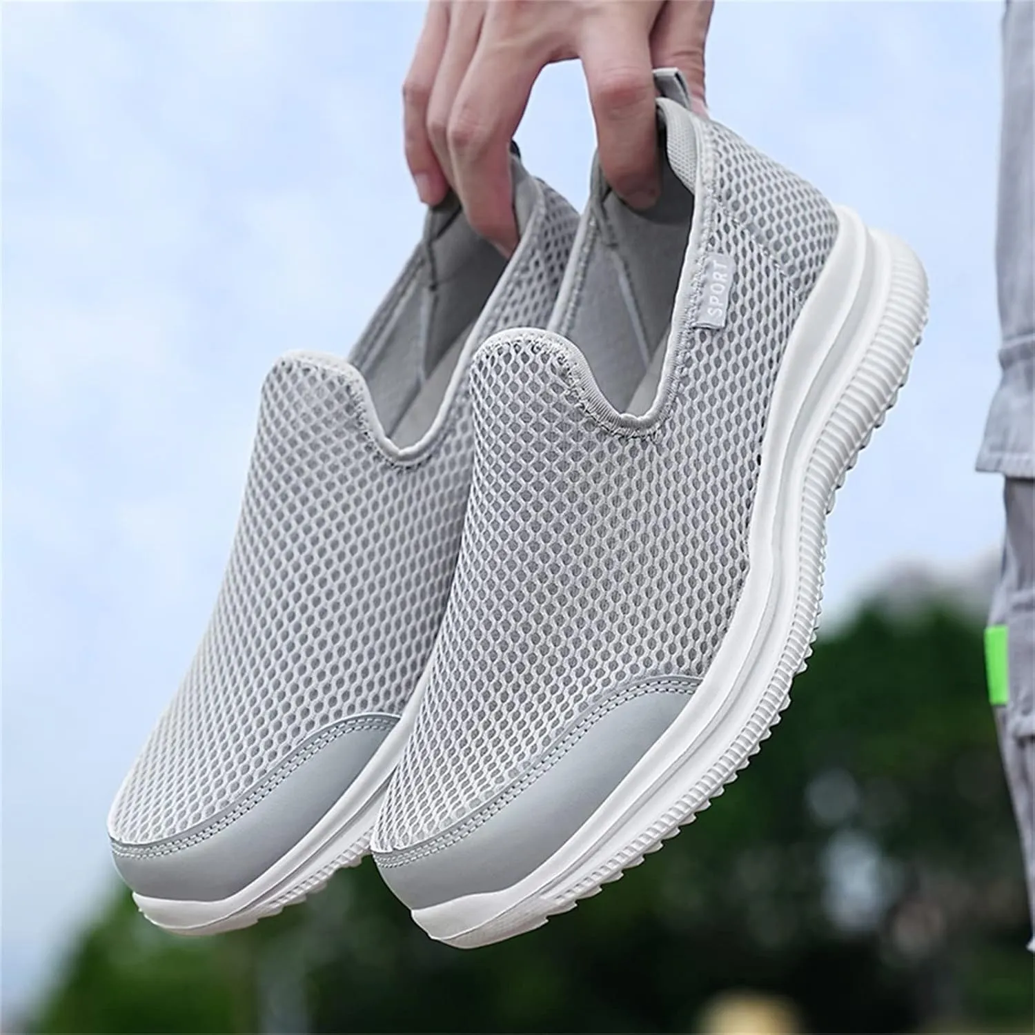 Fashion Summer Men Breathable Mesh Flat Elastic Casual Shoes Mens Sneaker Socks Sneaker