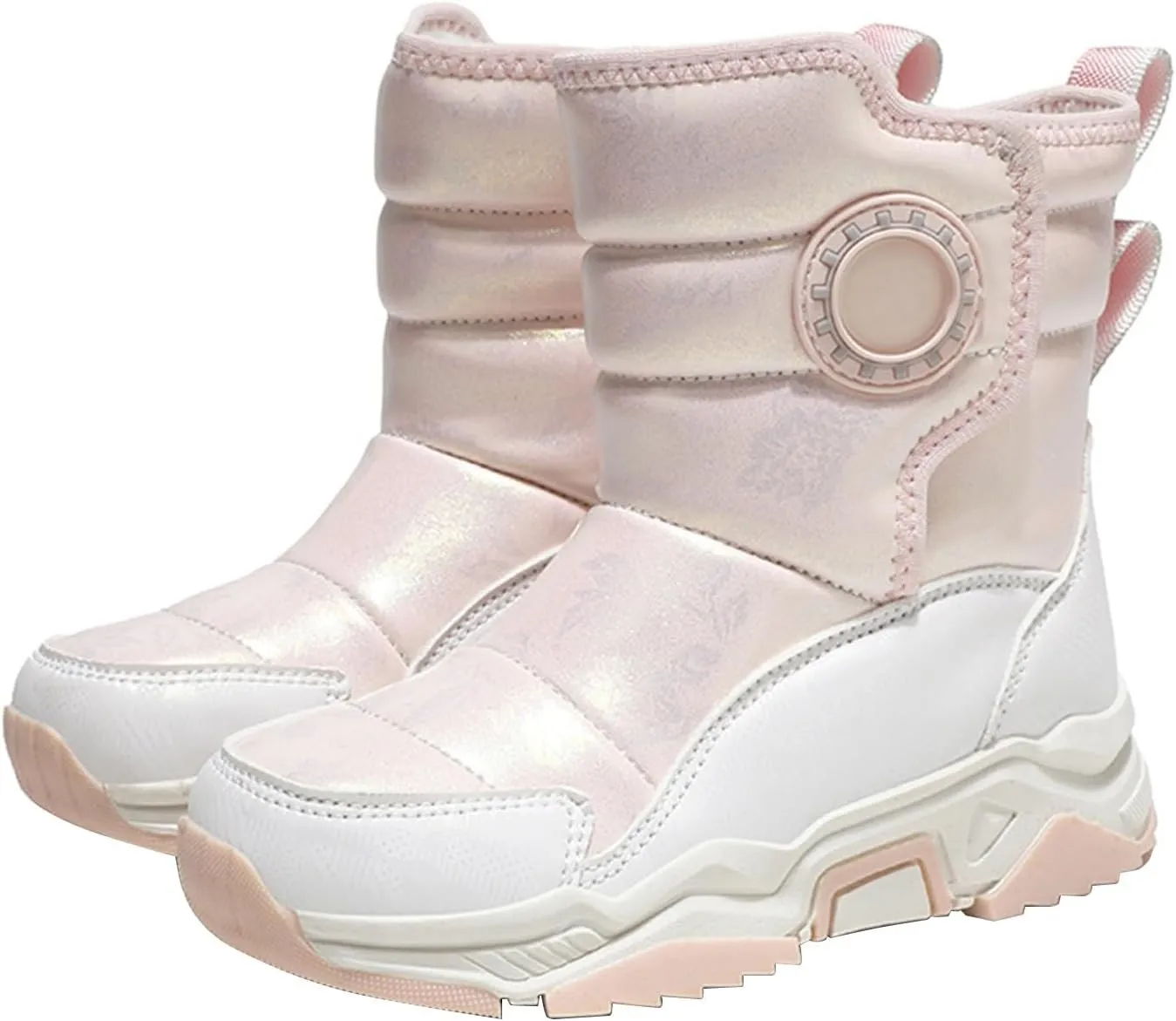 Fashion Winter Mid Calf Boots for Kids Platform Water-Proof Outdoor Warm Cozy Anti-Slip Winter Shoes for Girl Boy