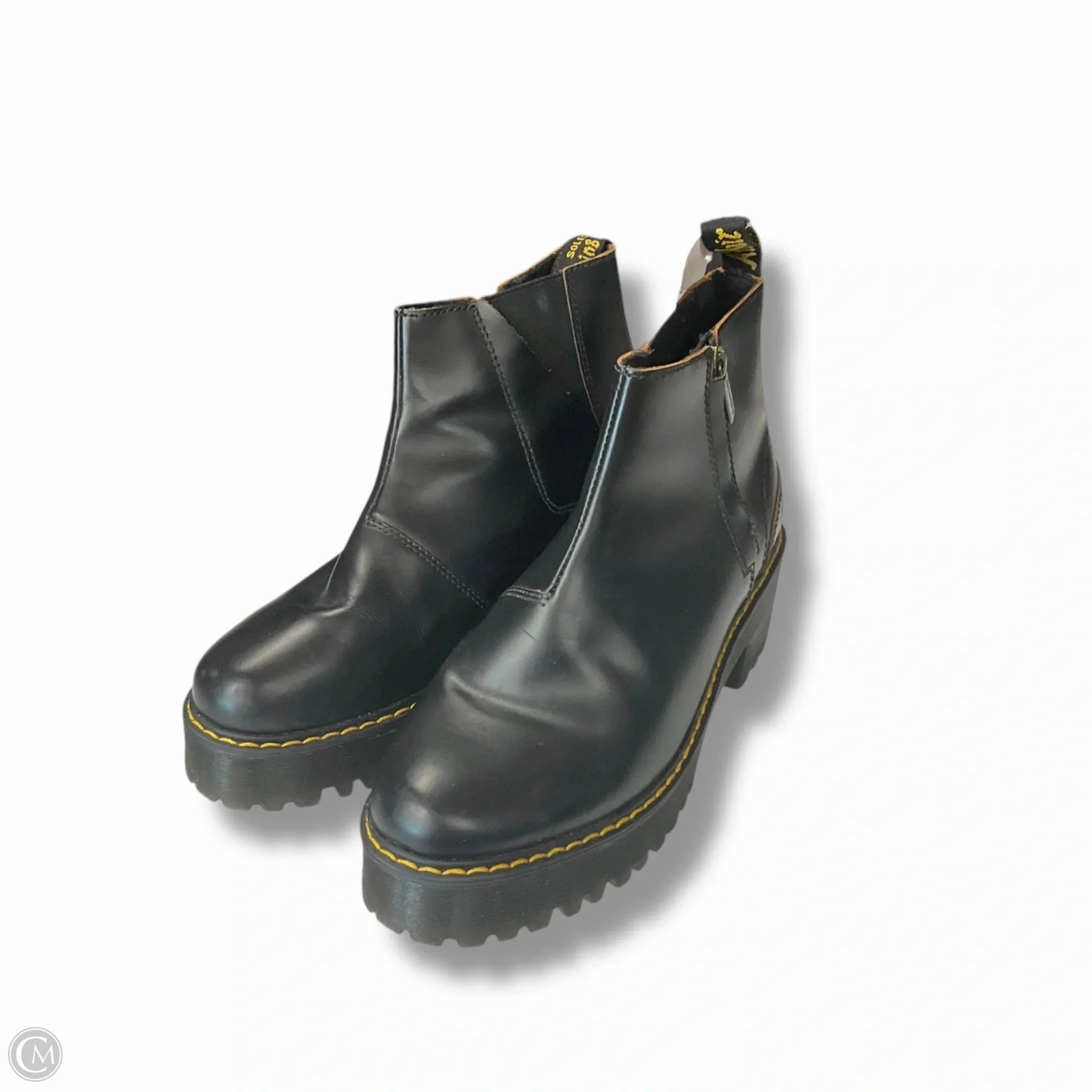 Training Anti Puncture Design Boots Ankle Heels By Dr Martens In Black, Size: 8