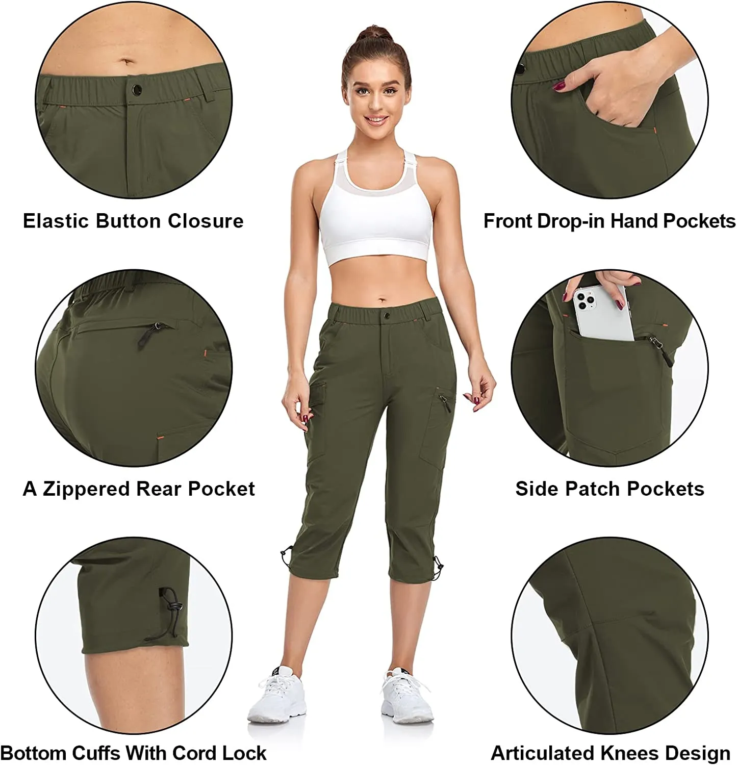 FashionSierra - Hiking Cargo Pants Quick Dry Outdoor Camping Capris