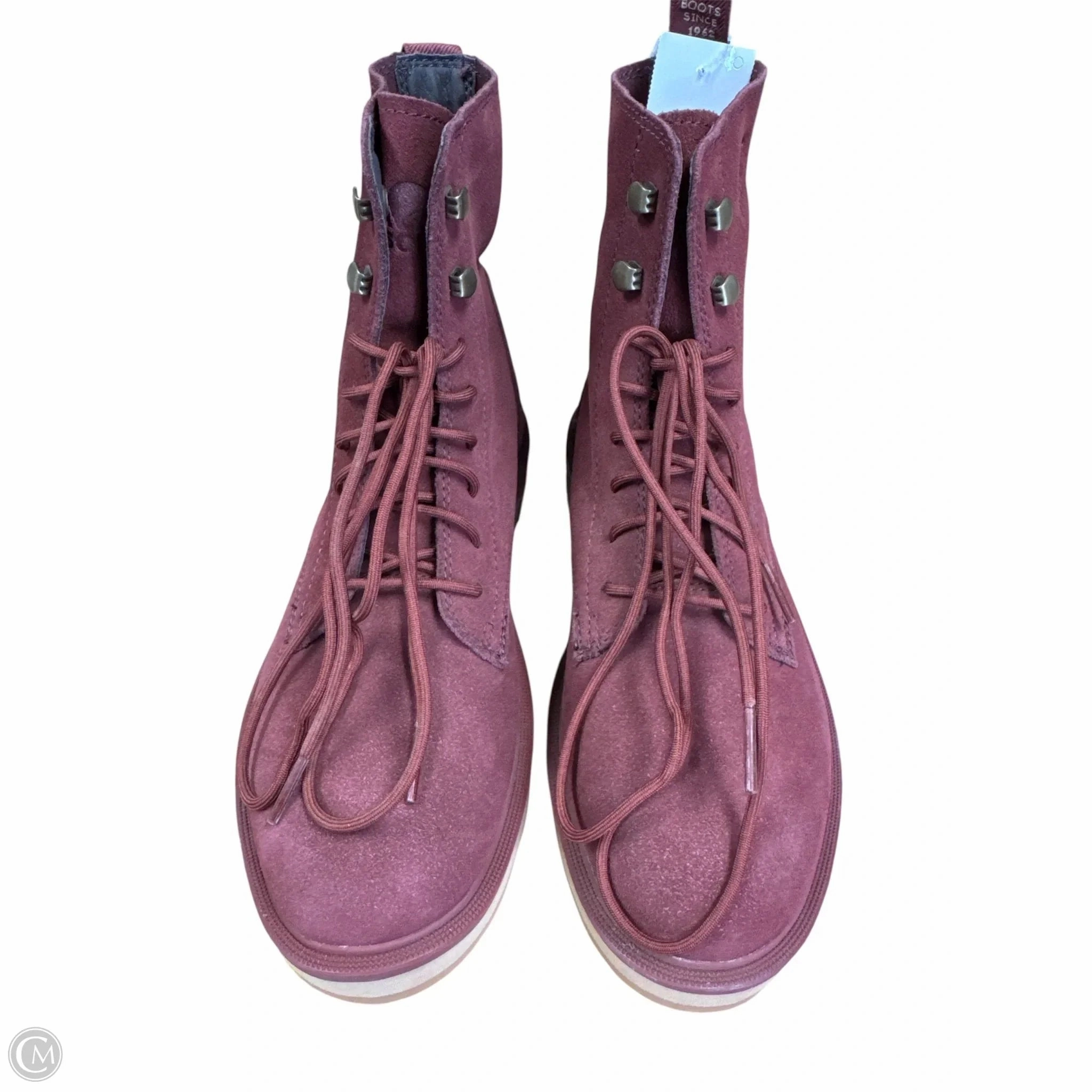 Abrasion Resistant Surface Reinforced Form Adventure Seeker Boots Ankle Flats By Sorel In Maroon, Size: 6.5