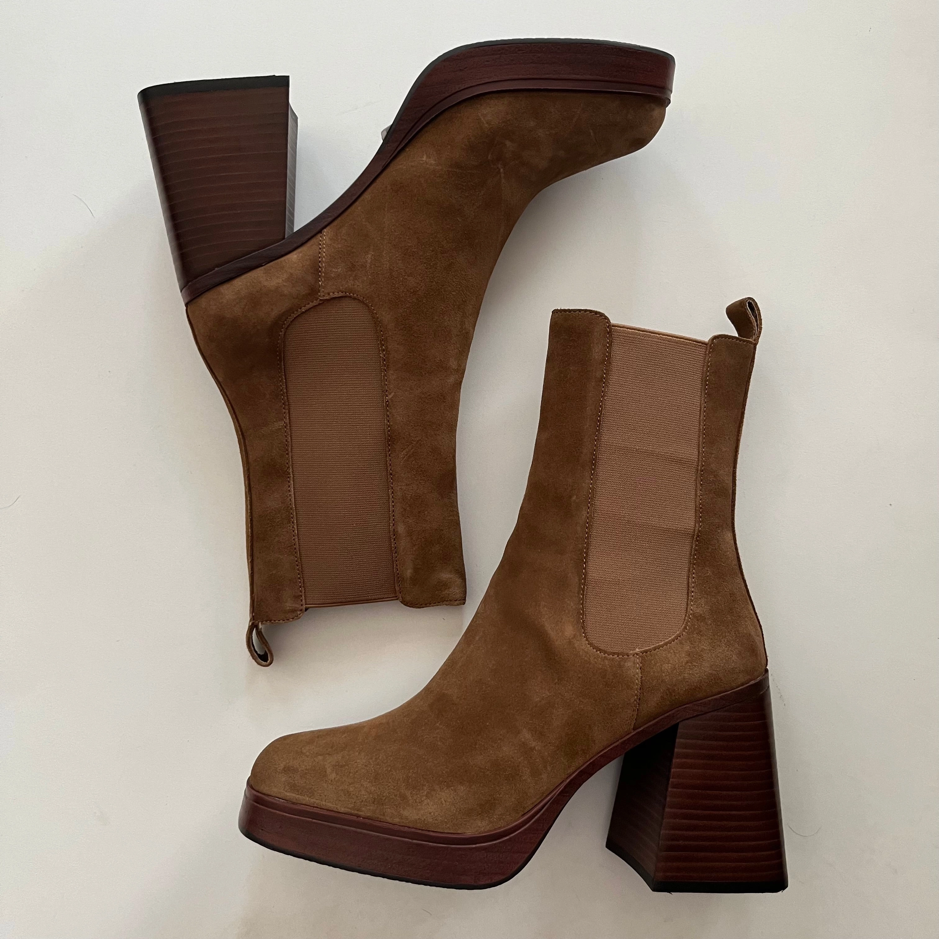 Lace-Up Closure Boots Ankle Heels By Steve Madden In Brown, Size: 10