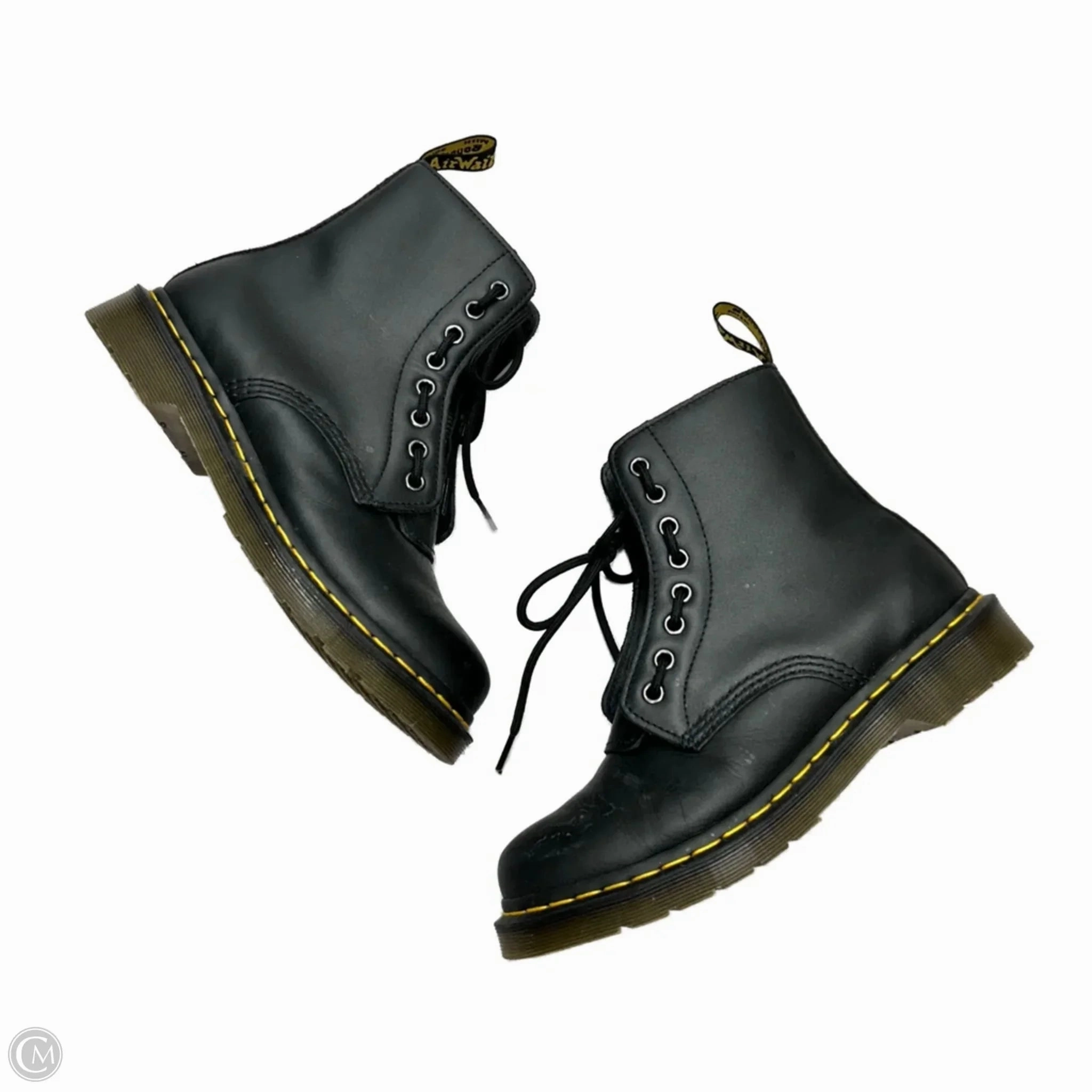 Boots Ankle Heels By Dr Martens In Black, Size: 8 Fashion Accessory