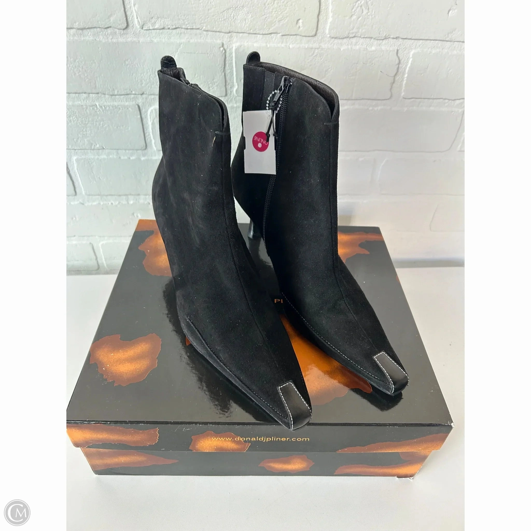 Waterproof Cold Climate Boots Ankle Heels By Donald Pliner In Black, Size: 10