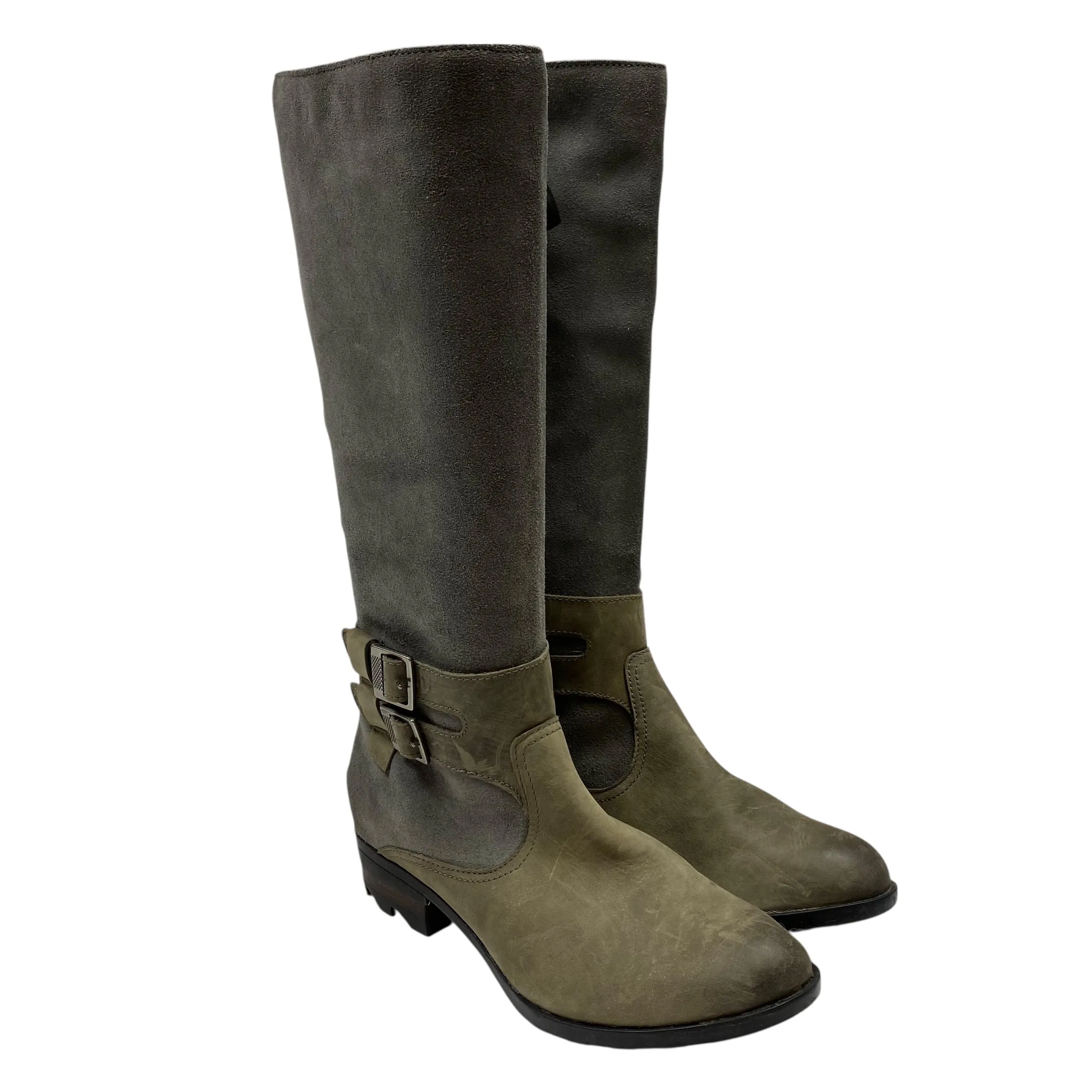 Boots Knee Flats By Sorel In Green & Grey, Size:9.5 Perfect Style