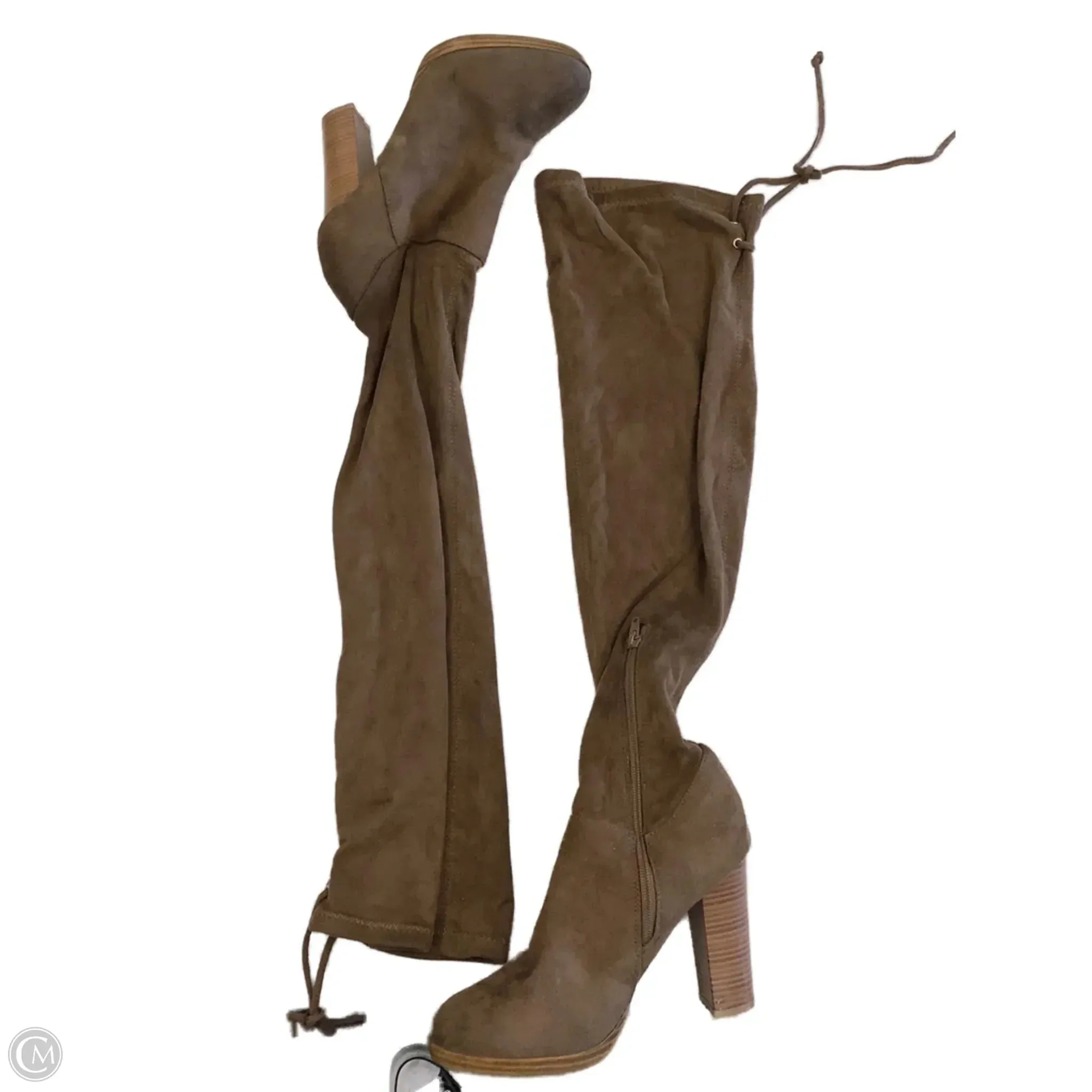 Night wear Boots Knee Heels By Wild Diva In Brown, Size: 8
