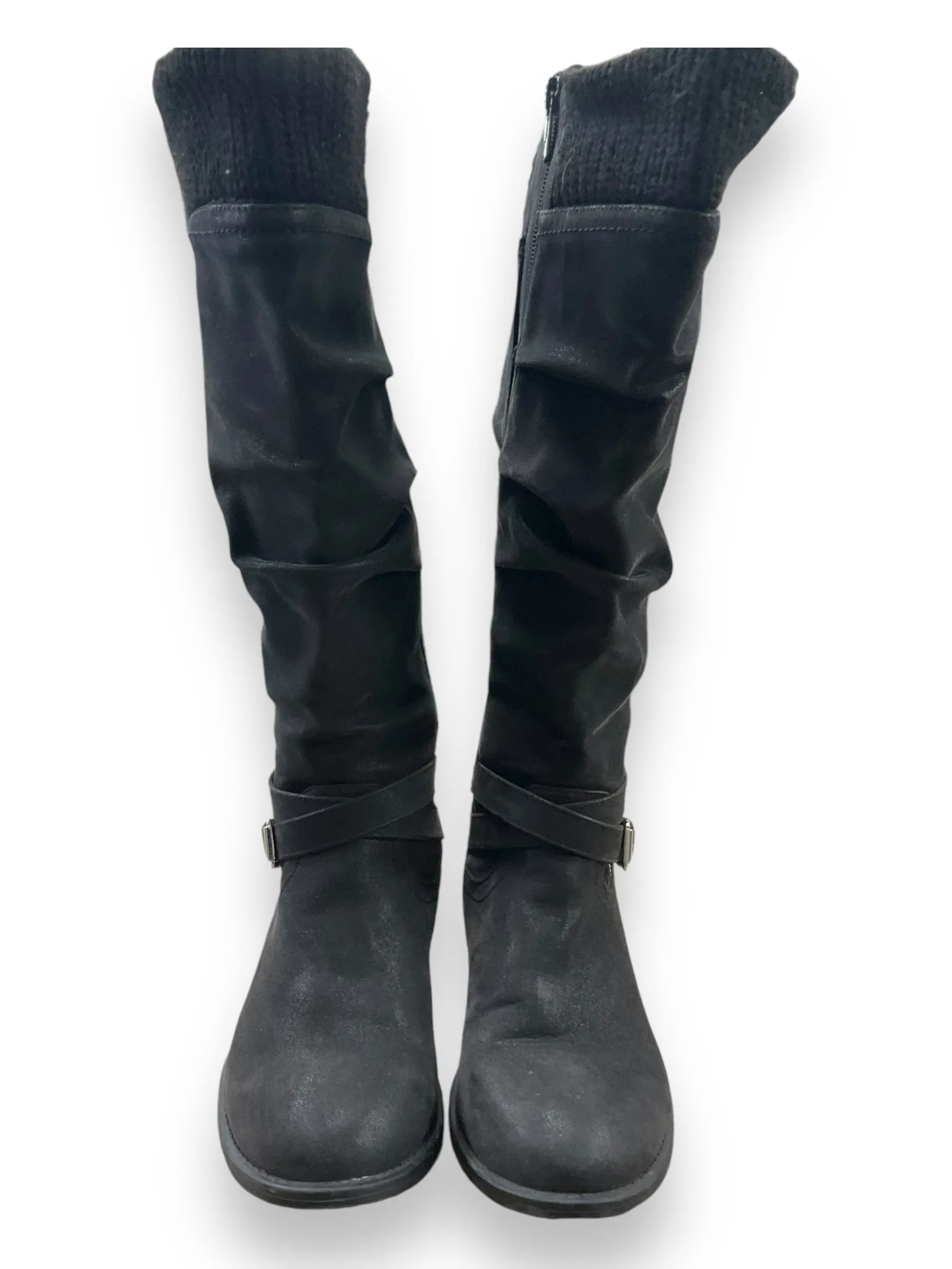 Boots Knee Flats By Torrid In Grey, Size: 8 Edgy style