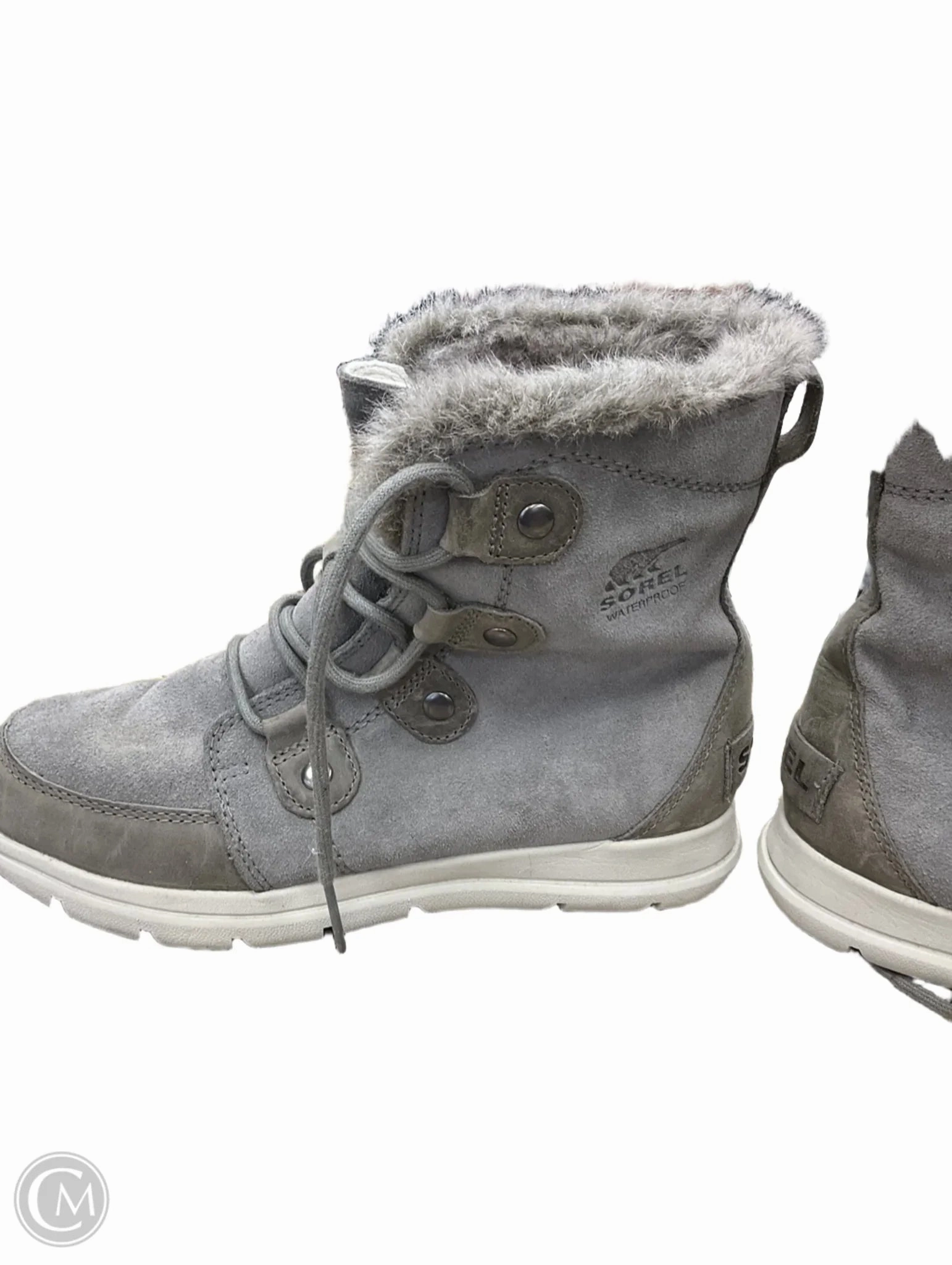 Elastic Sides Boots Ankle Flats By Sorel In Grey, Size: 8