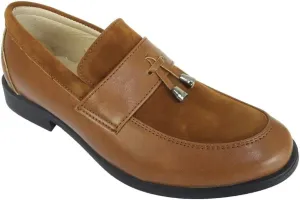 Flamingo Boys Formal Patent Leather & Suede Slip on Loafers Shoes