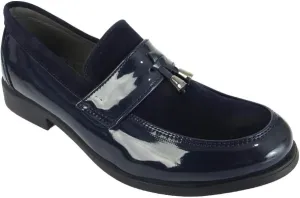 Flamingo Boys Formal Patent Leather & Suede Slip on Loafers Shoes