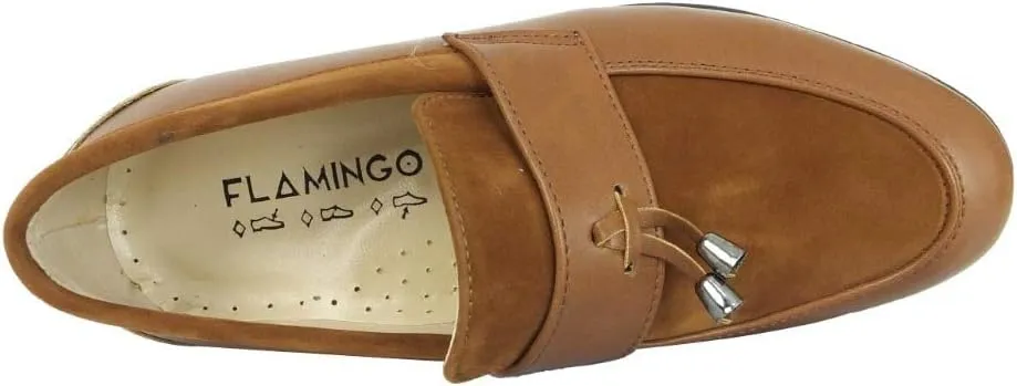 Flamingo Boys Formal Patent Leather & Suede Slip on Loafers Shoes