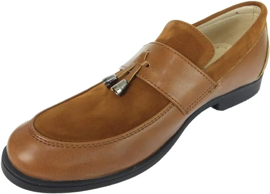 Flamingo Boys Formal Patent Leather & Suede Slip on Loafers Shoes