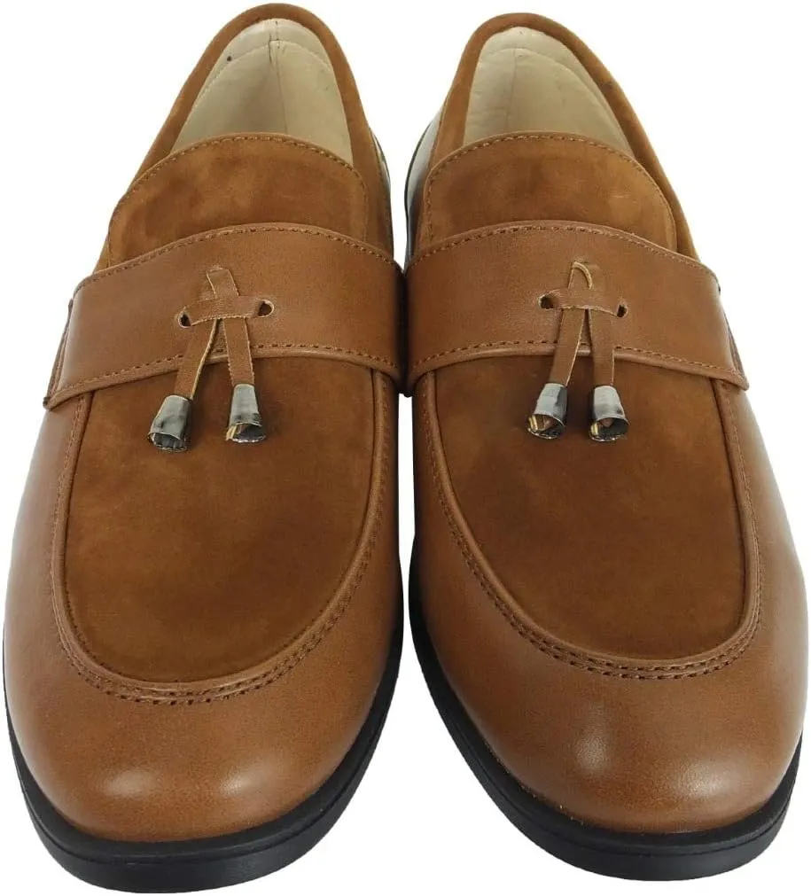 Flamingo Boys Formal Patent Leather & Suede Slip on Loafers Shoes