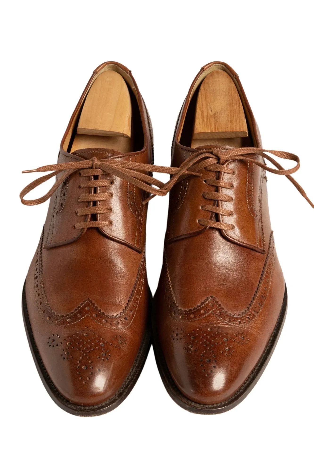 Flat Dark Cognac Waxed Cotton Shoelaces