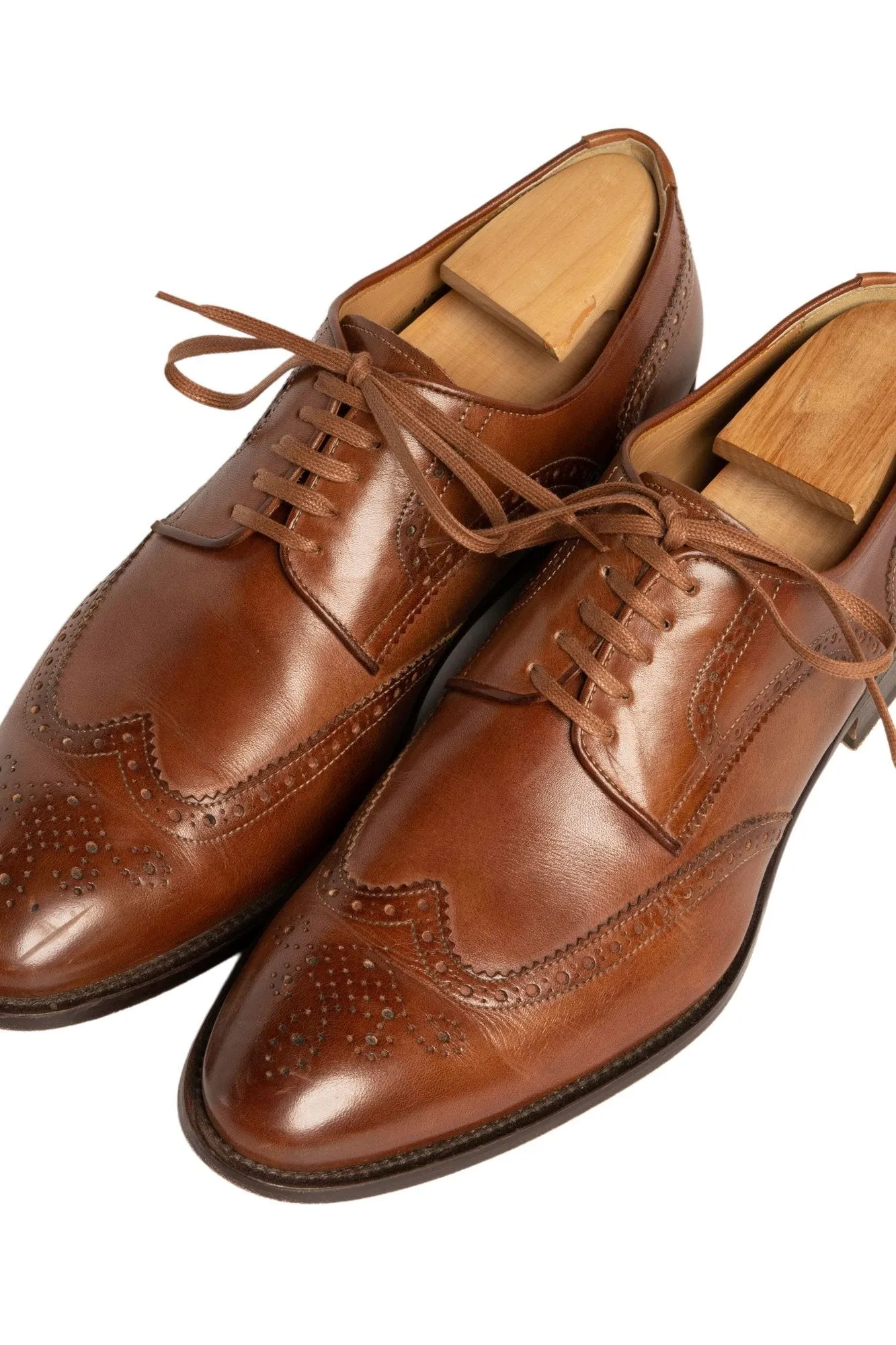 Flat Dark Cognac Waxed Cotton Shoelaces