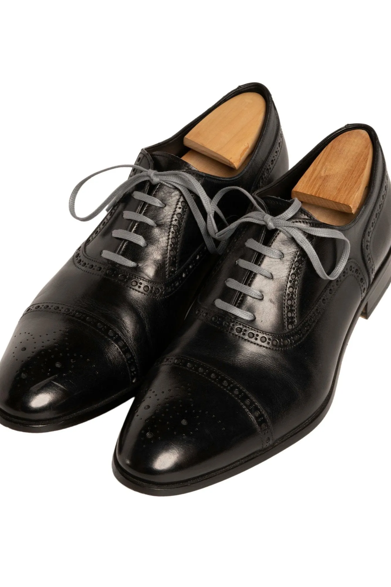 Flat Dark Gray Waxed Cotton Shoelaces