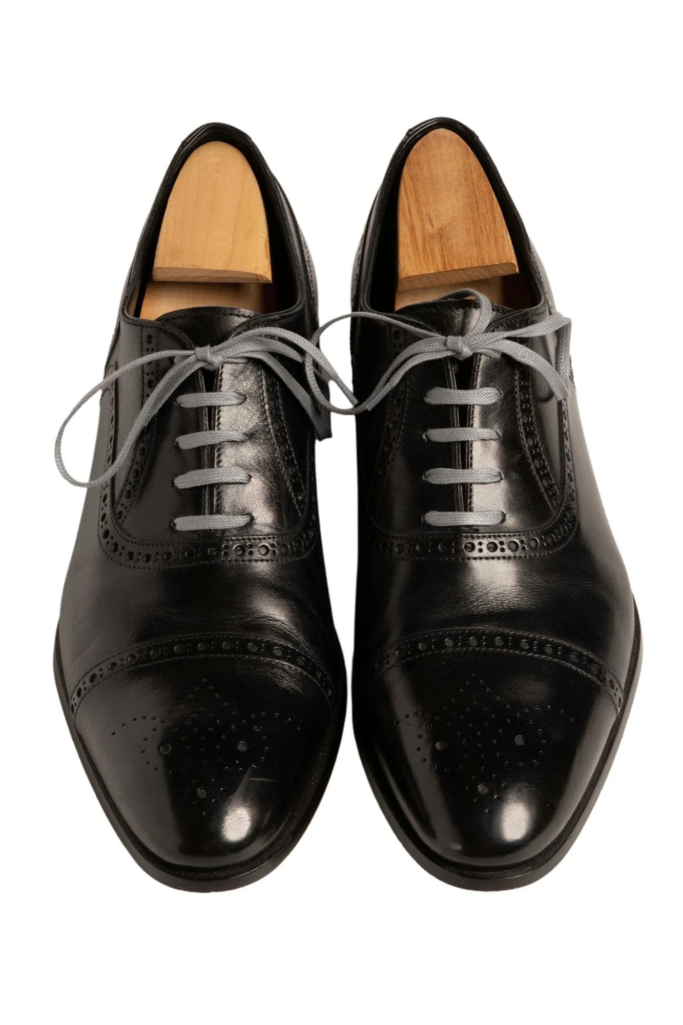 Flat Dark Gray Waxed Cotton Shoelaces