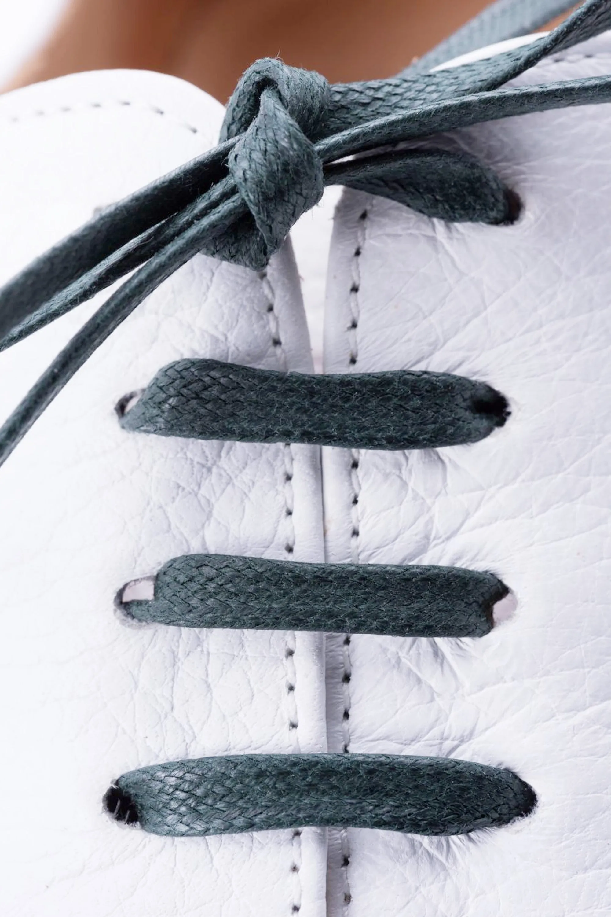 Flat Dark Green Waxed Cotton Shoelaces