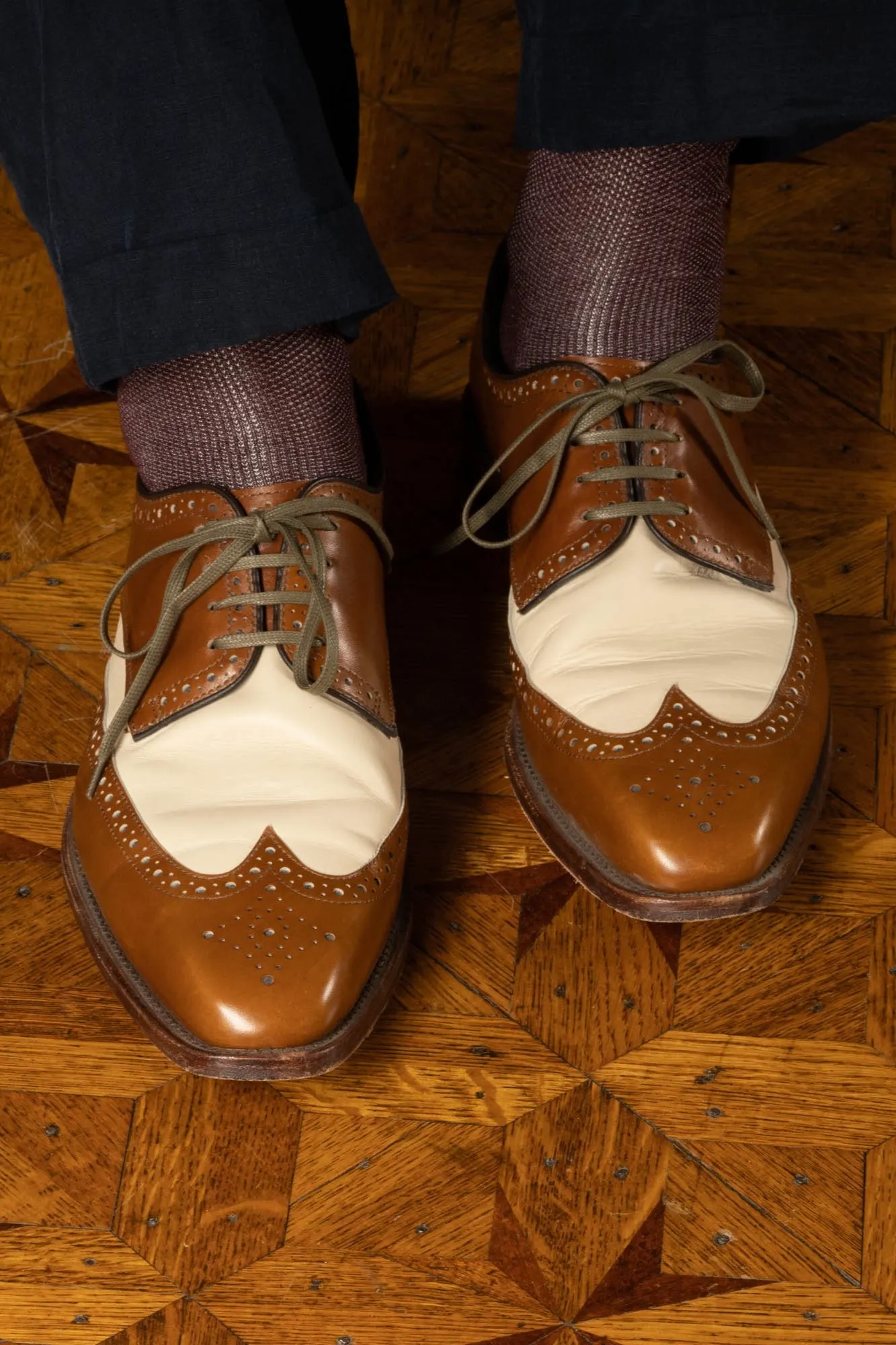 Flat Military Green Waxed Cotton Shoelaces