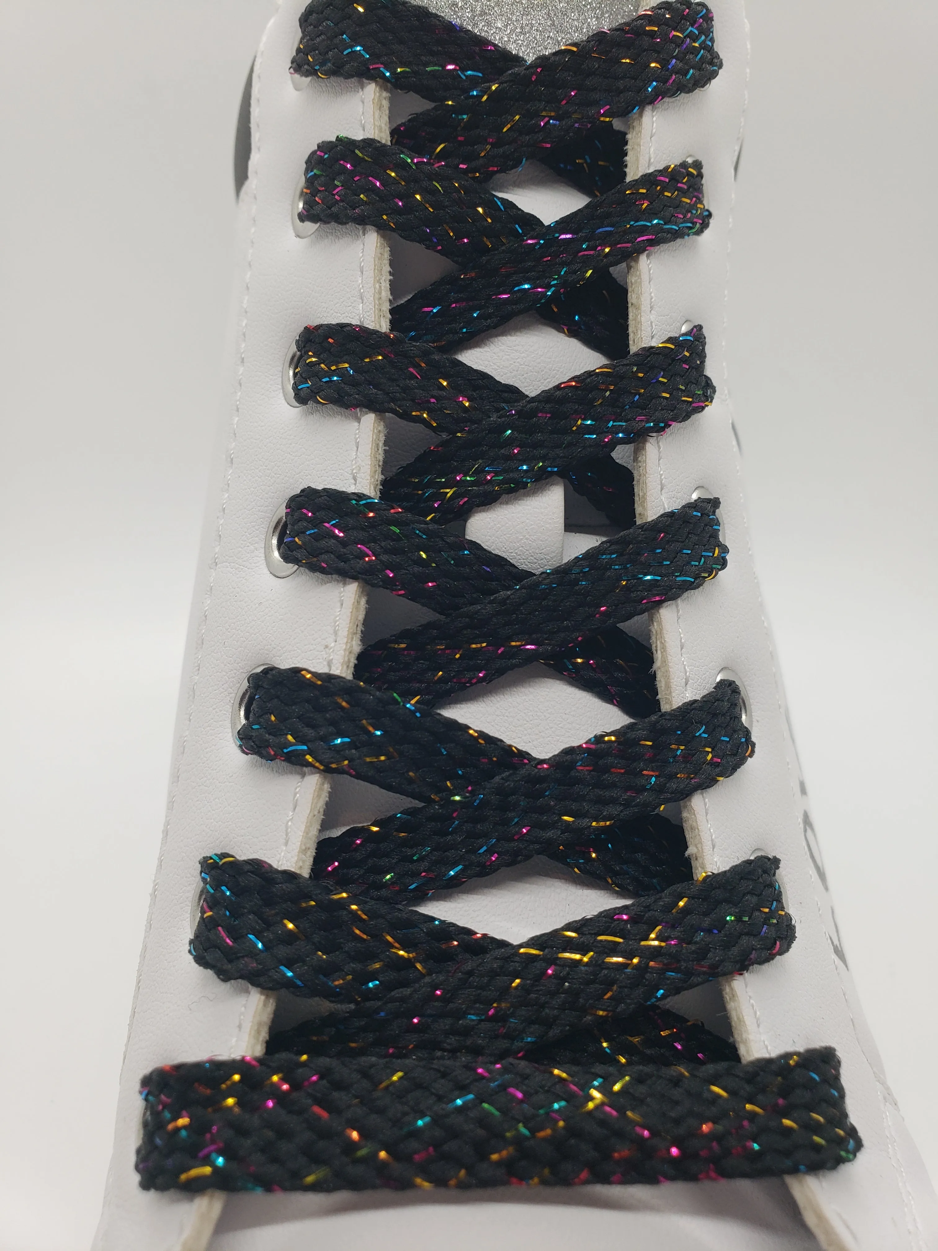 Flat Sparkle Shoelaces - Black