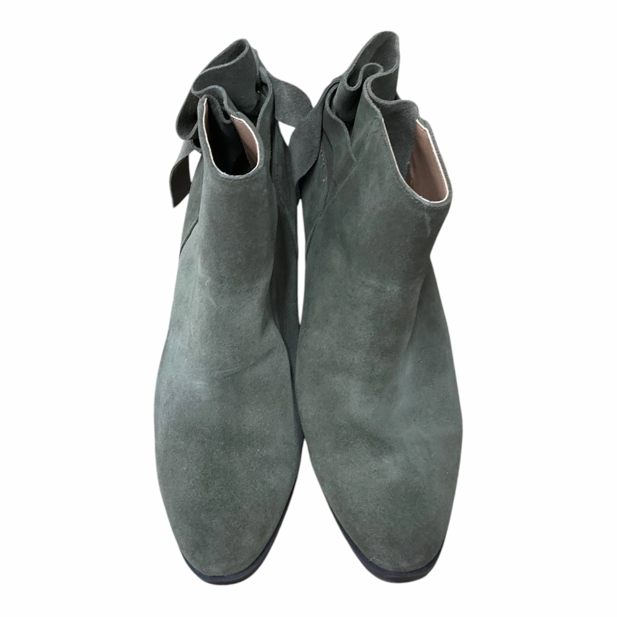Boots Ankle Heels By Aerosoles In Green, Size: 7 Comfort Lining Mountain Climber Lace Up Style