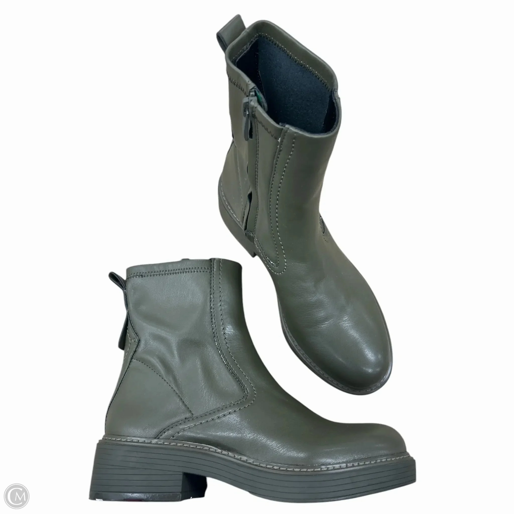 Boots Ankle Flats By Franco Sarto In Green, Size: 7 Protective Gear Sleek Outline