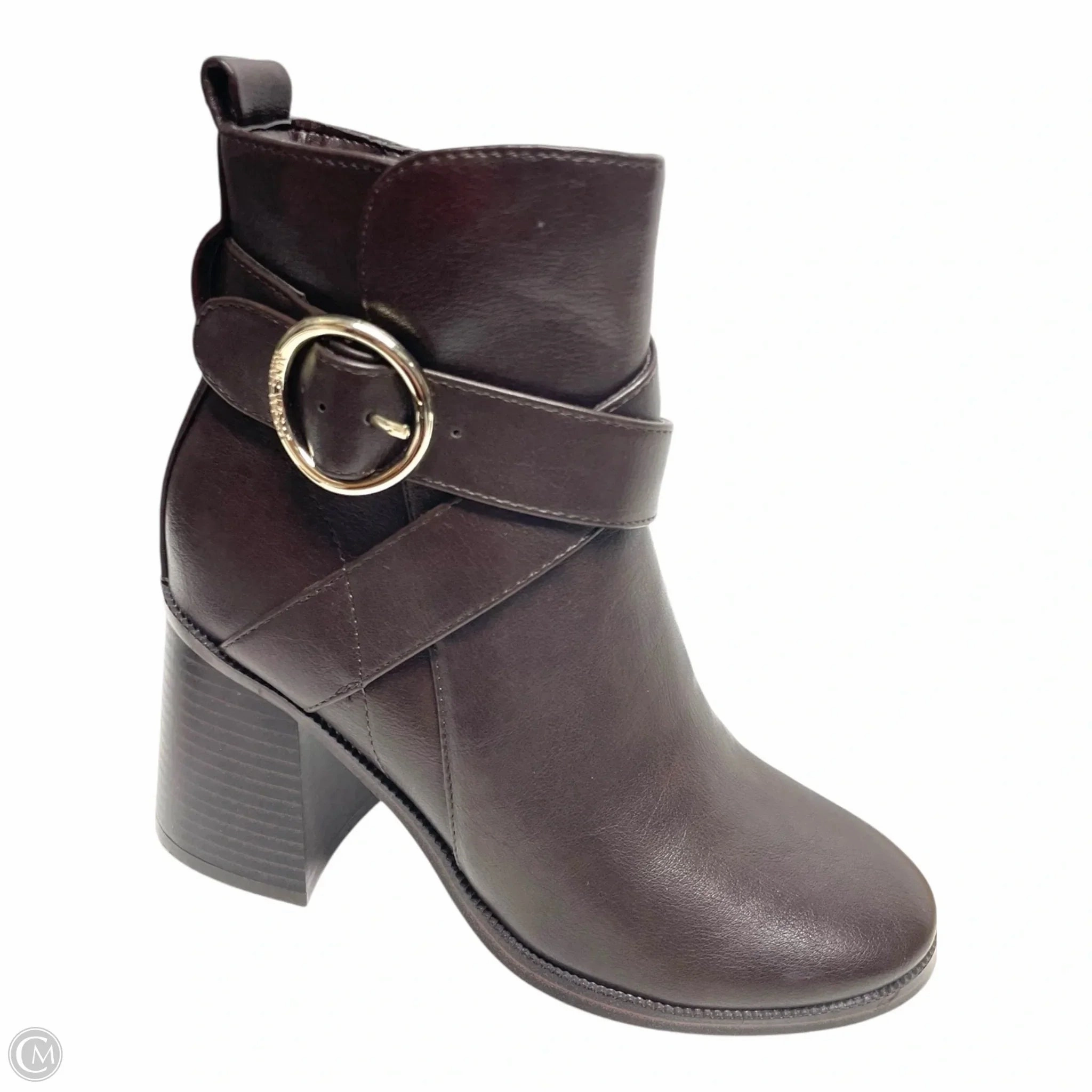 Flat Form Boots Ankle Heels By Nine West In Brown, Size: 5.5