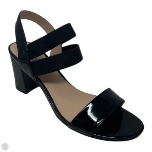 Bridal Footwear with Style Designer Stilettos Patent Strappy Shoes Heels Block By Bandolino In Black, Size: 8