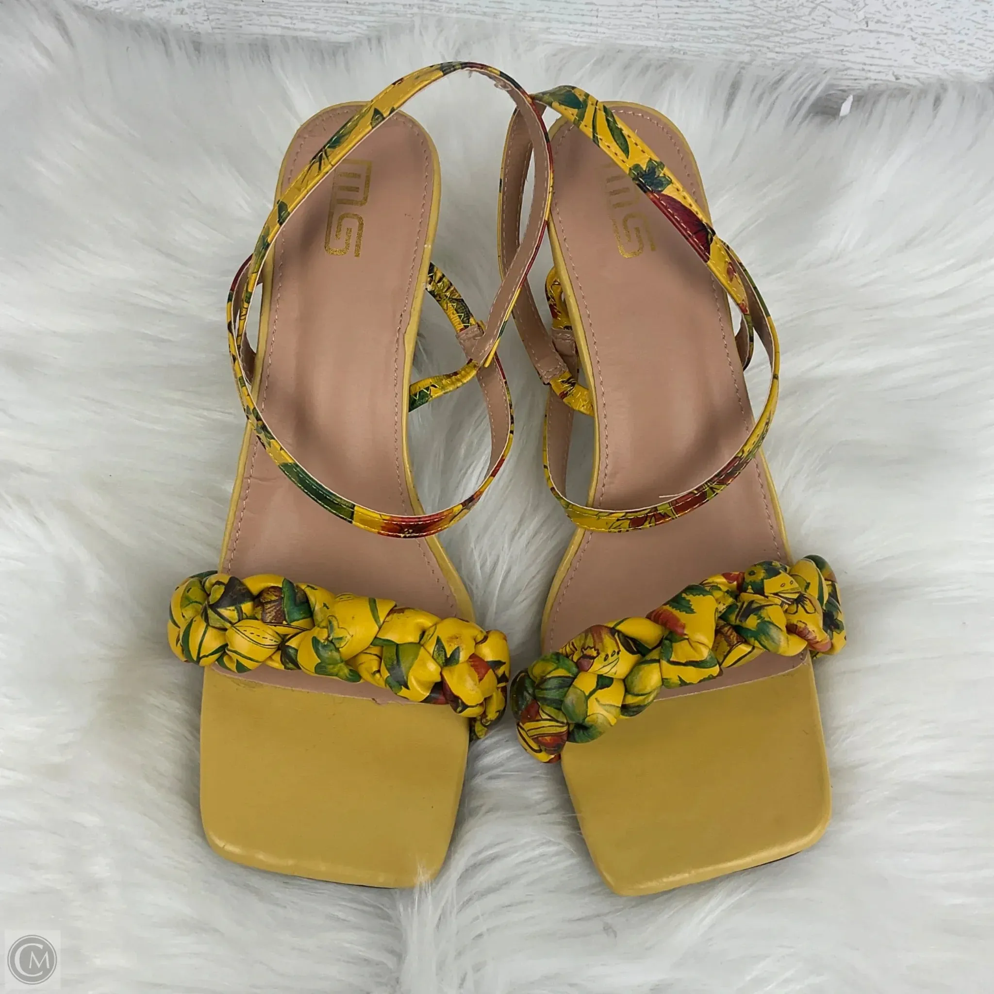 Shoes Heels Block By Clothes Mentor In Yellow, Size: 9 Leather Upper