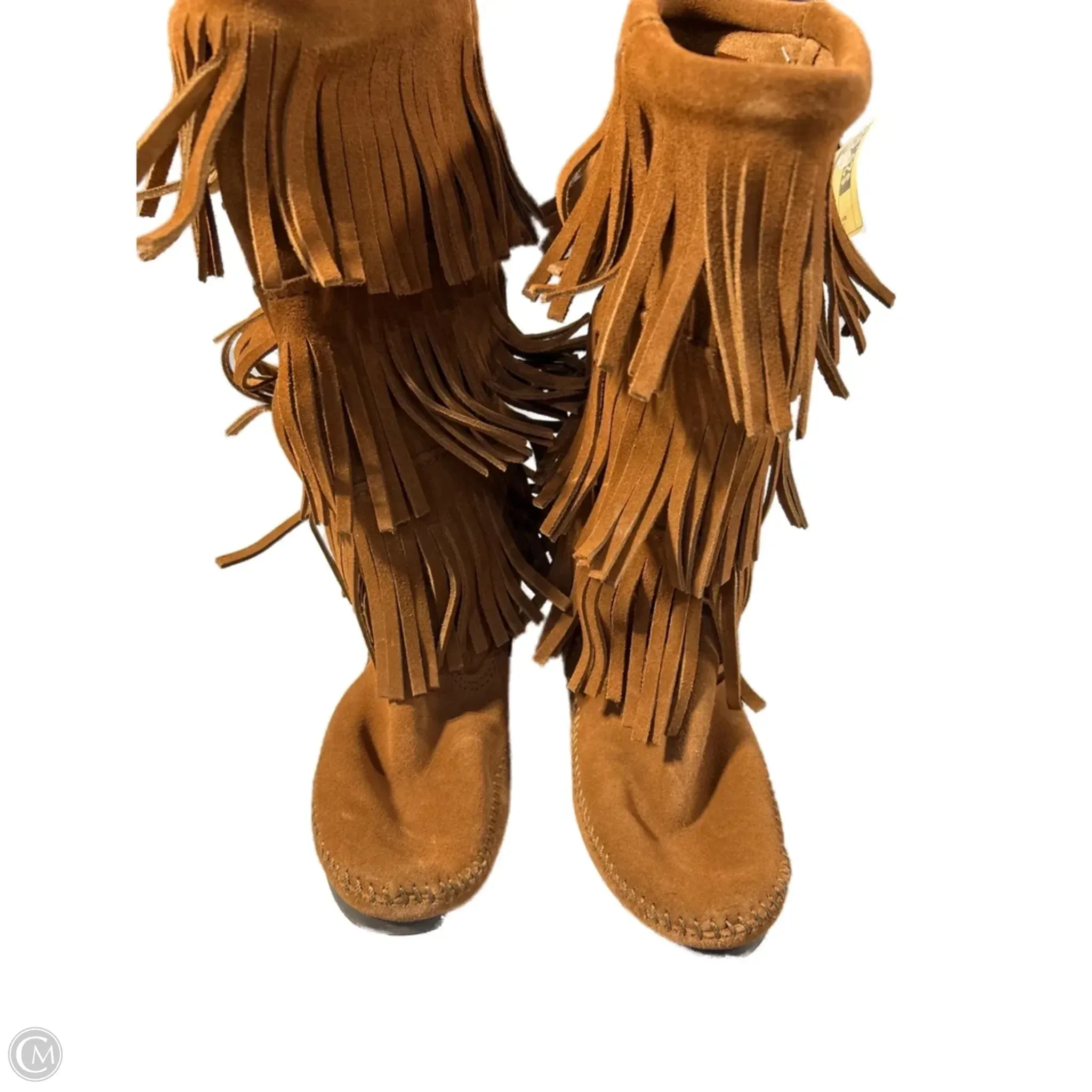 Boots Knee Flats By Minnetonka In Brown, Size: 8 Perfect Boots Chic Touch