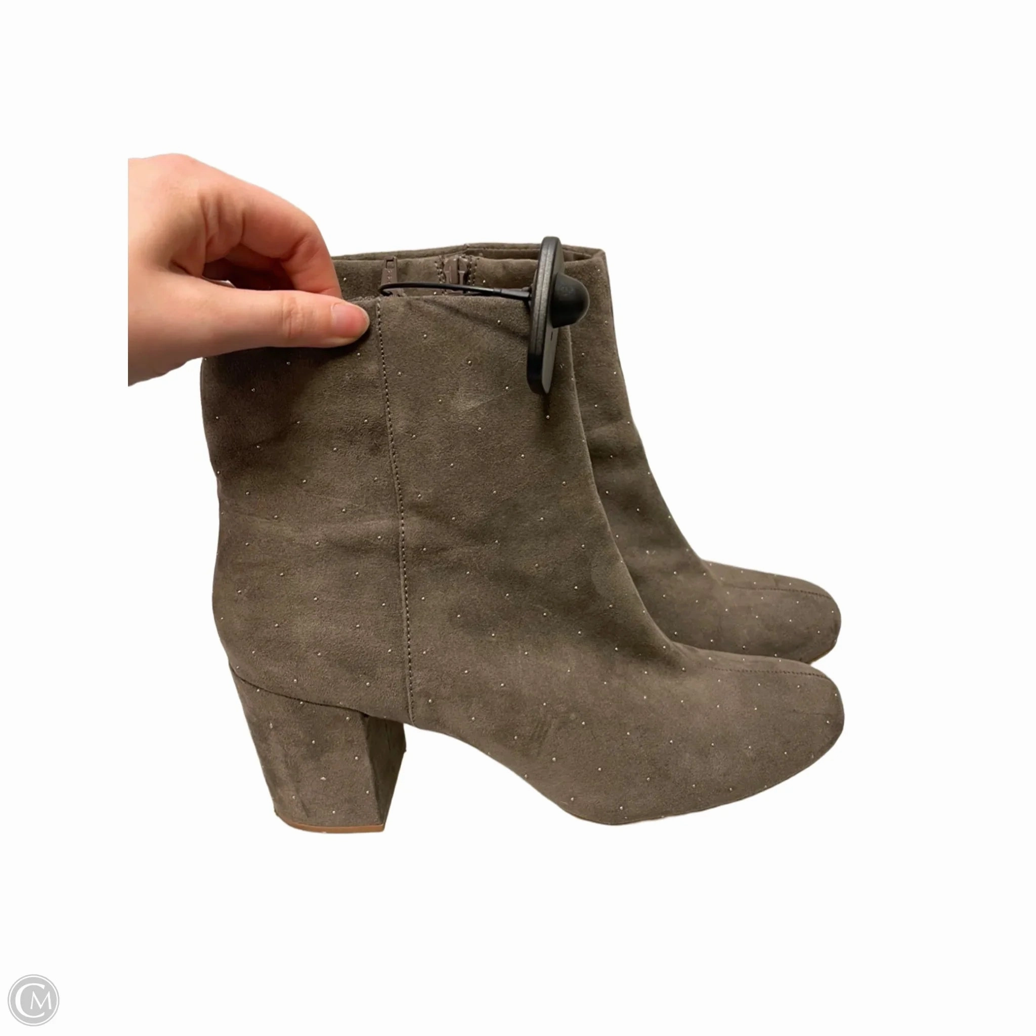 Boots Ankle Heels By Old Navy In Taupe, Size: 11 Deep Grooves AntiOdor