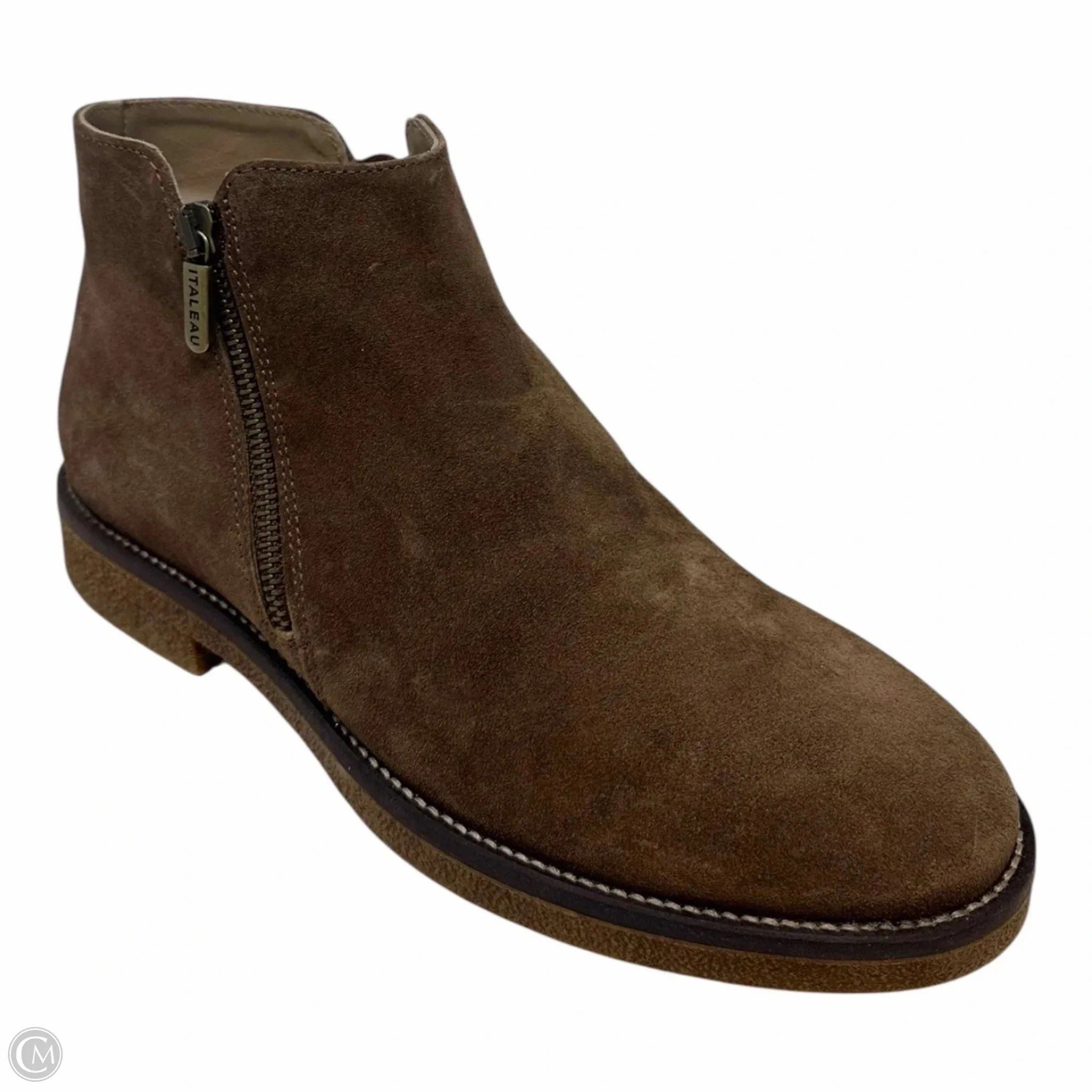 Lightweight Sole Patent Glow Foliana Boots Ankle Heels By Italeau In Brown, Size: 9.5