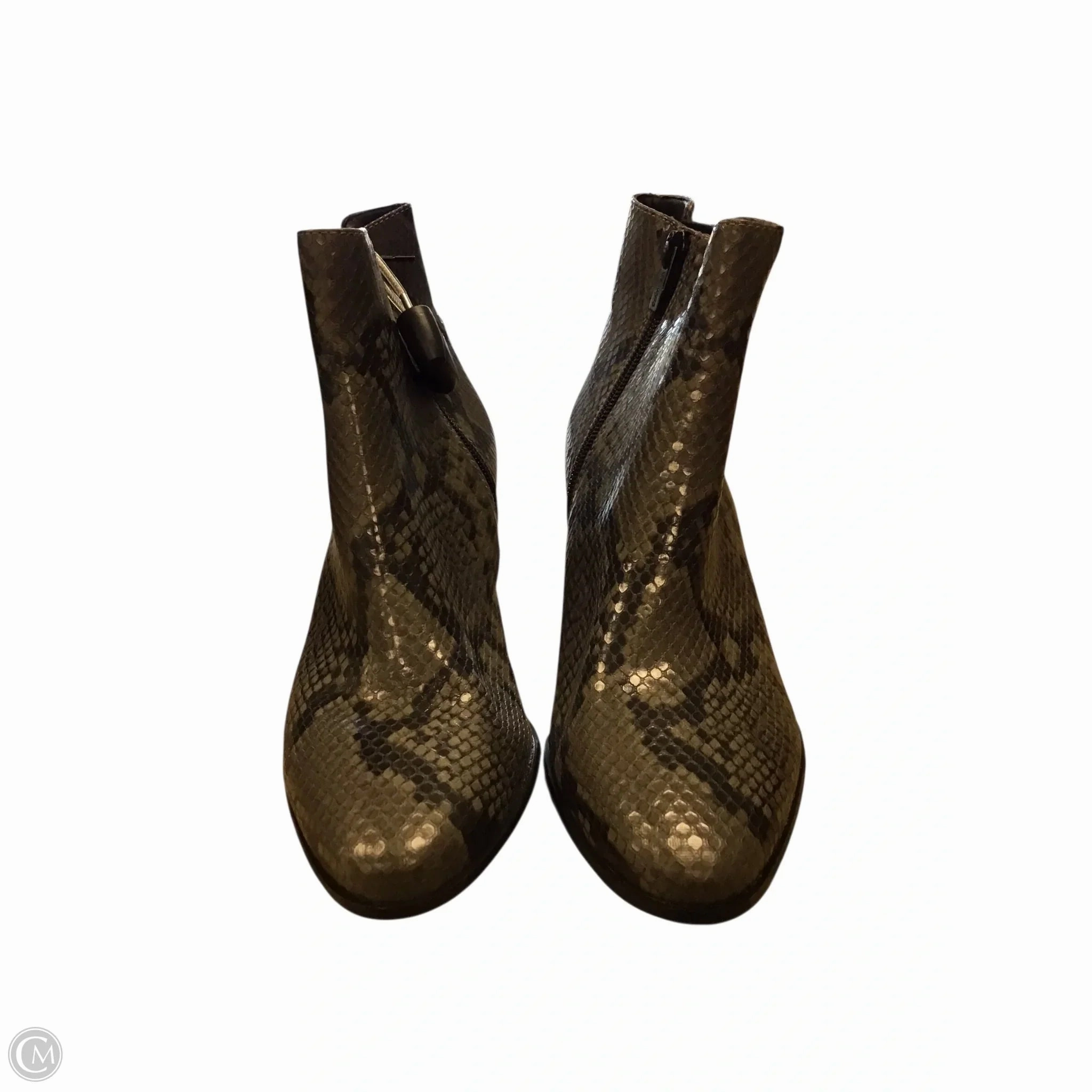 Shock Absorbing Winter Walker Boots Ankle Flats By Calvin Klein In Snakeskin Print, Size: 7.5