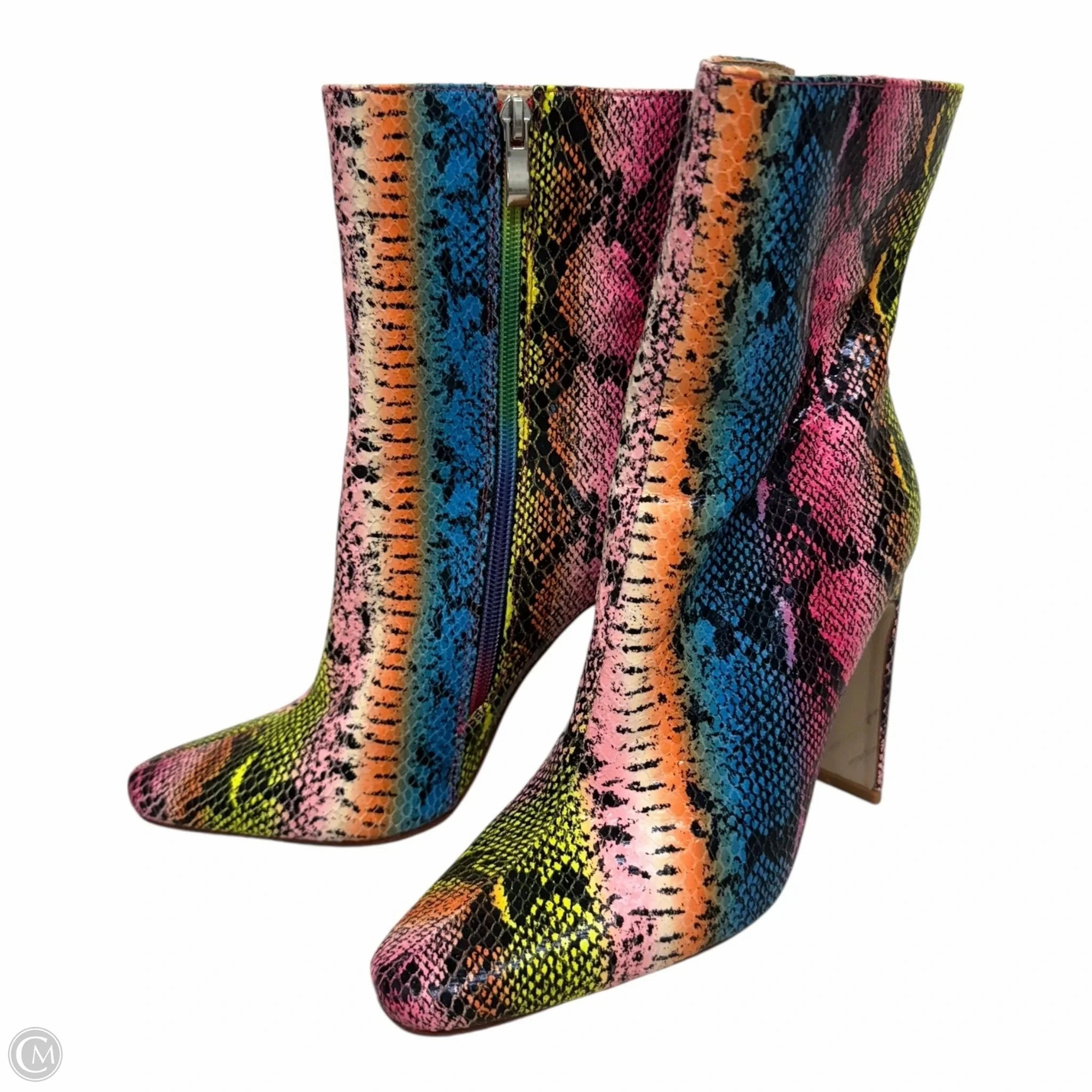 Boots Ankle Heels By Clothes Mentor In Rainbow Print, Size: 7 Seamless Internal Structure Durable Stitching