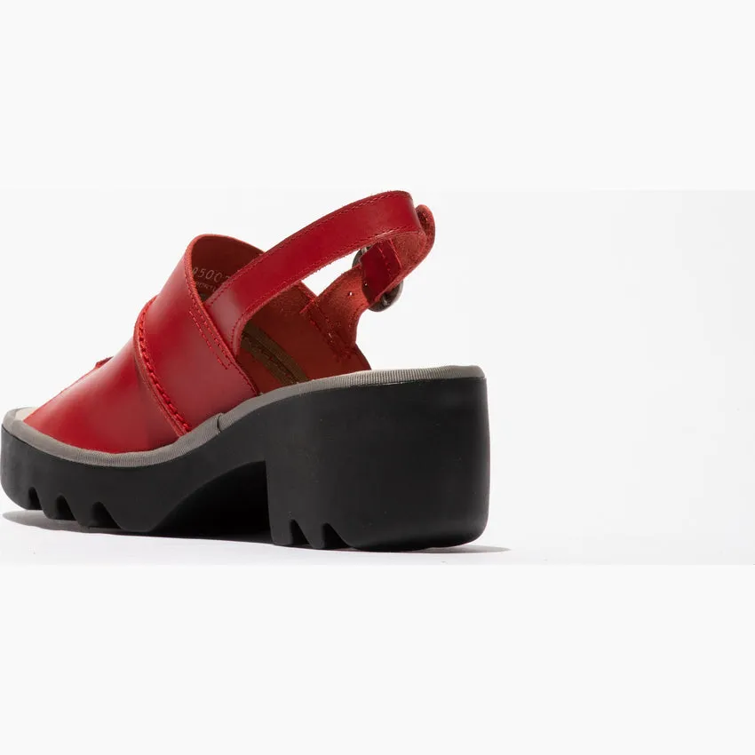 Fly London Women's TUPI495FLY Sling-Back Sandals Red