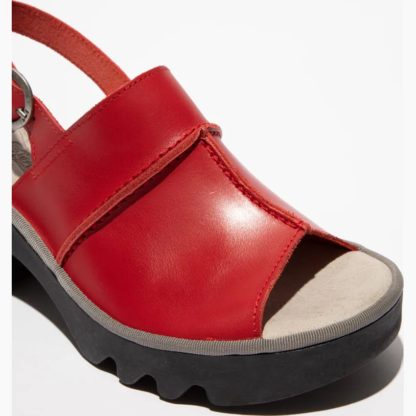 Fly London Women's TUPI495FLY Sling-Back Sandals Red