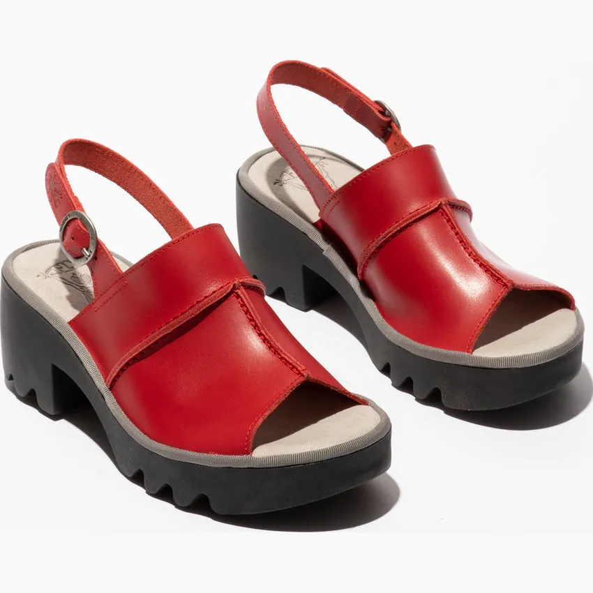 Fly London Women's TUPI495FLY Sling-Back Sandals Red
