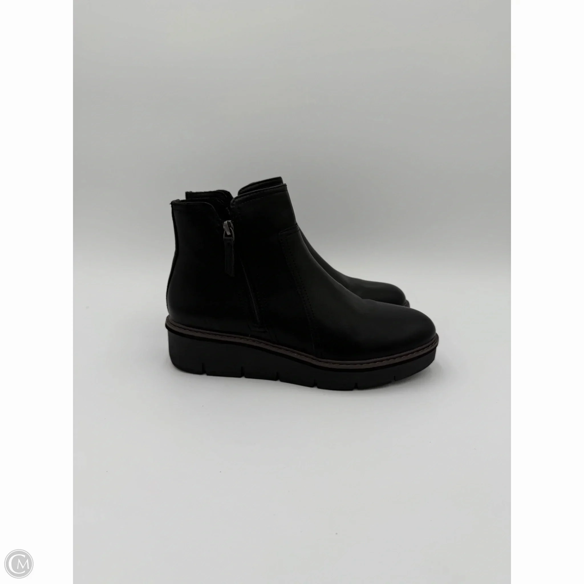Boots Ankle Heels By Clarks In Black, Size: 9.5 High-End Craftsmanship