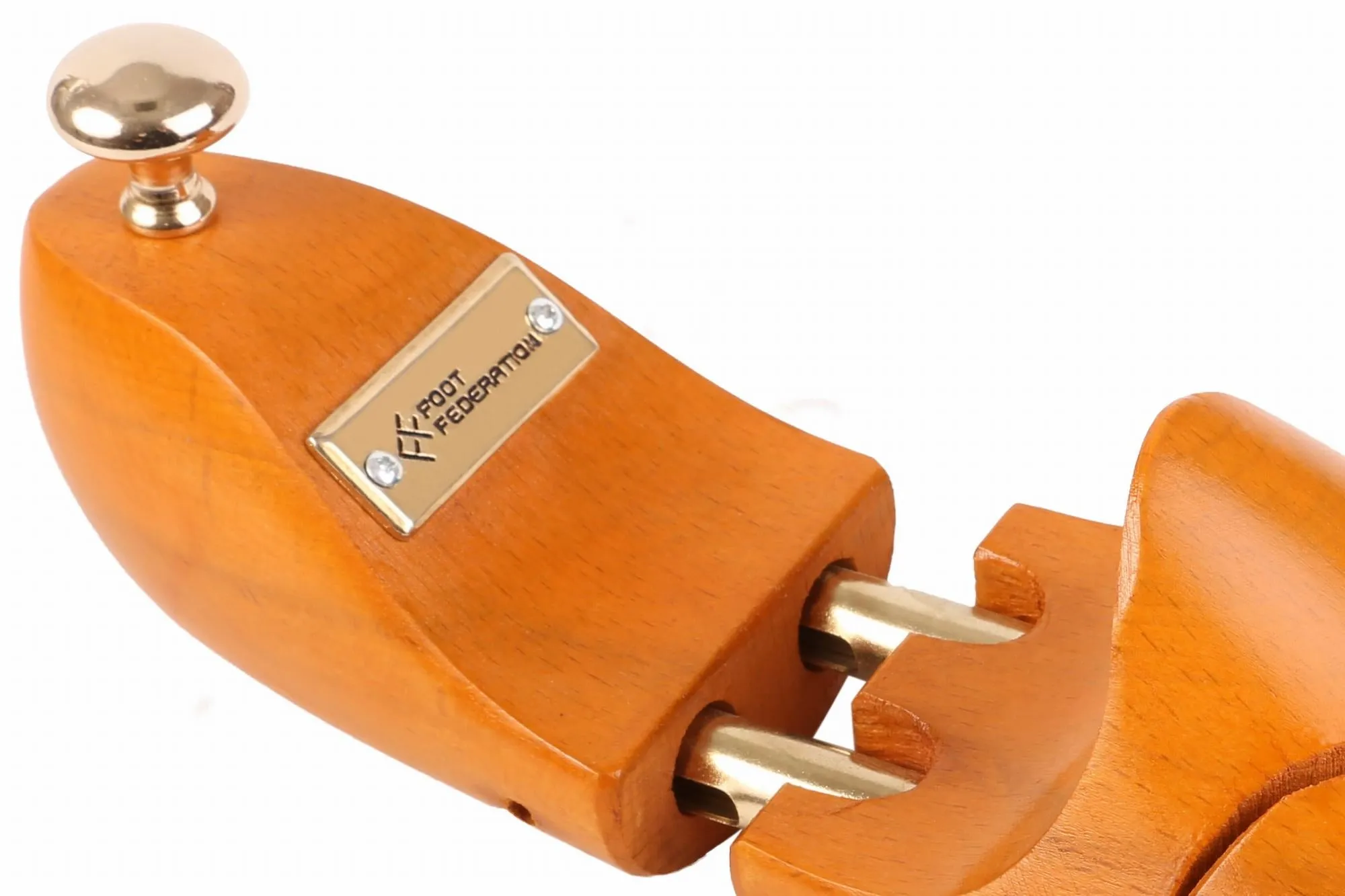 FOOT FEDERATION ADJUSTABLE MEN'S WOODEN SHOE TREE BEECHWOOD ORANGE