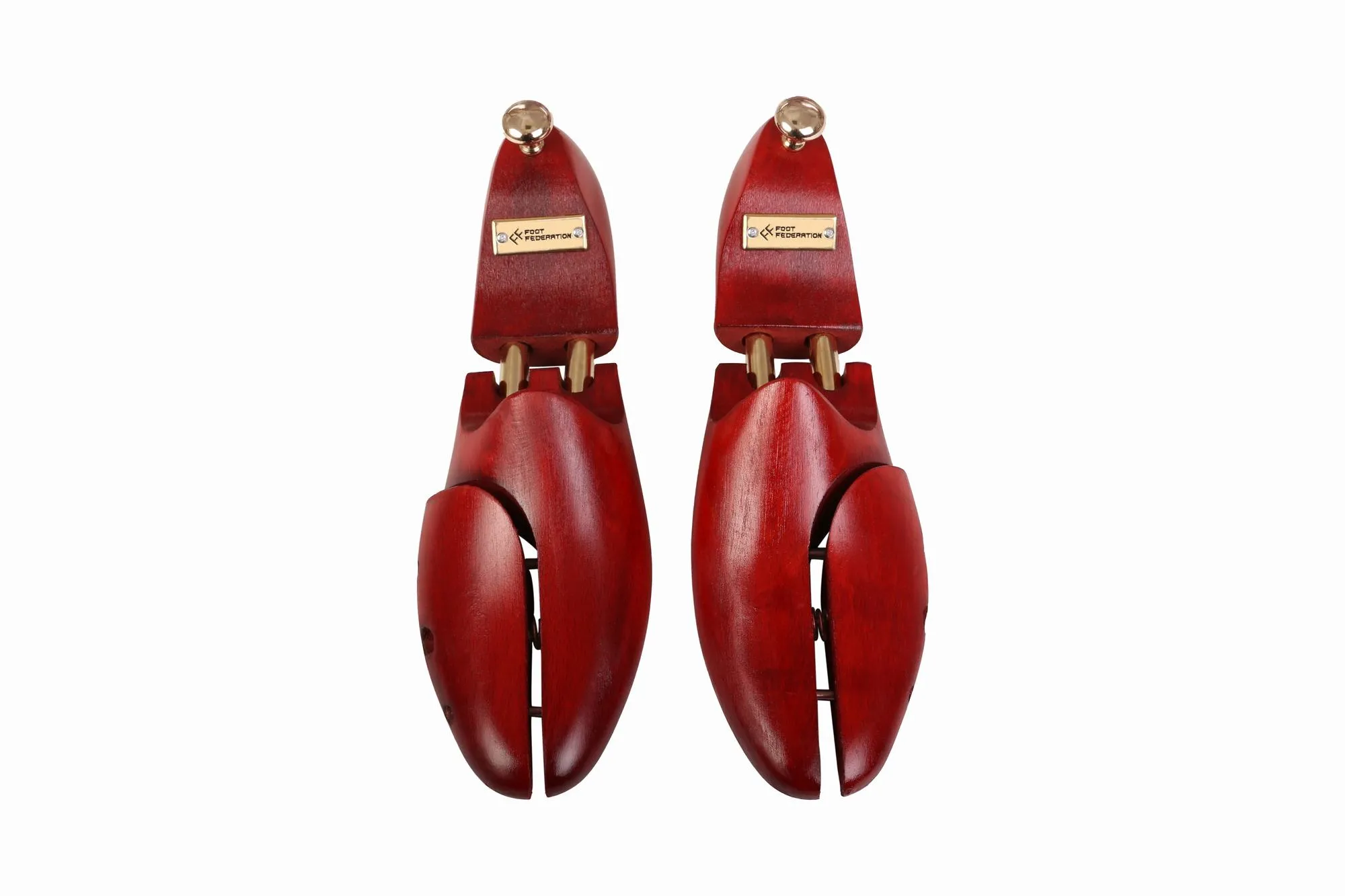 FOOT FEDERATION ADJUSTABLE MEN'S WOODEN SHOE TREE BEECHWOOD RED
