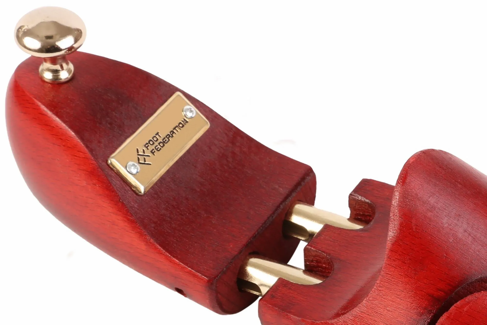 FOOT FEDERATION ADJUSTABLE MEN'S WOODEN SHOE TREE BEECHWOOD RED