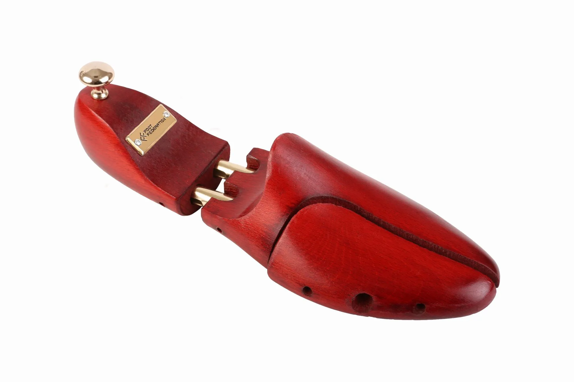 FOOT FEDERATION ADJUSTABLE MEN'S WOODEN SHOE TREE BEECHWOOD RED