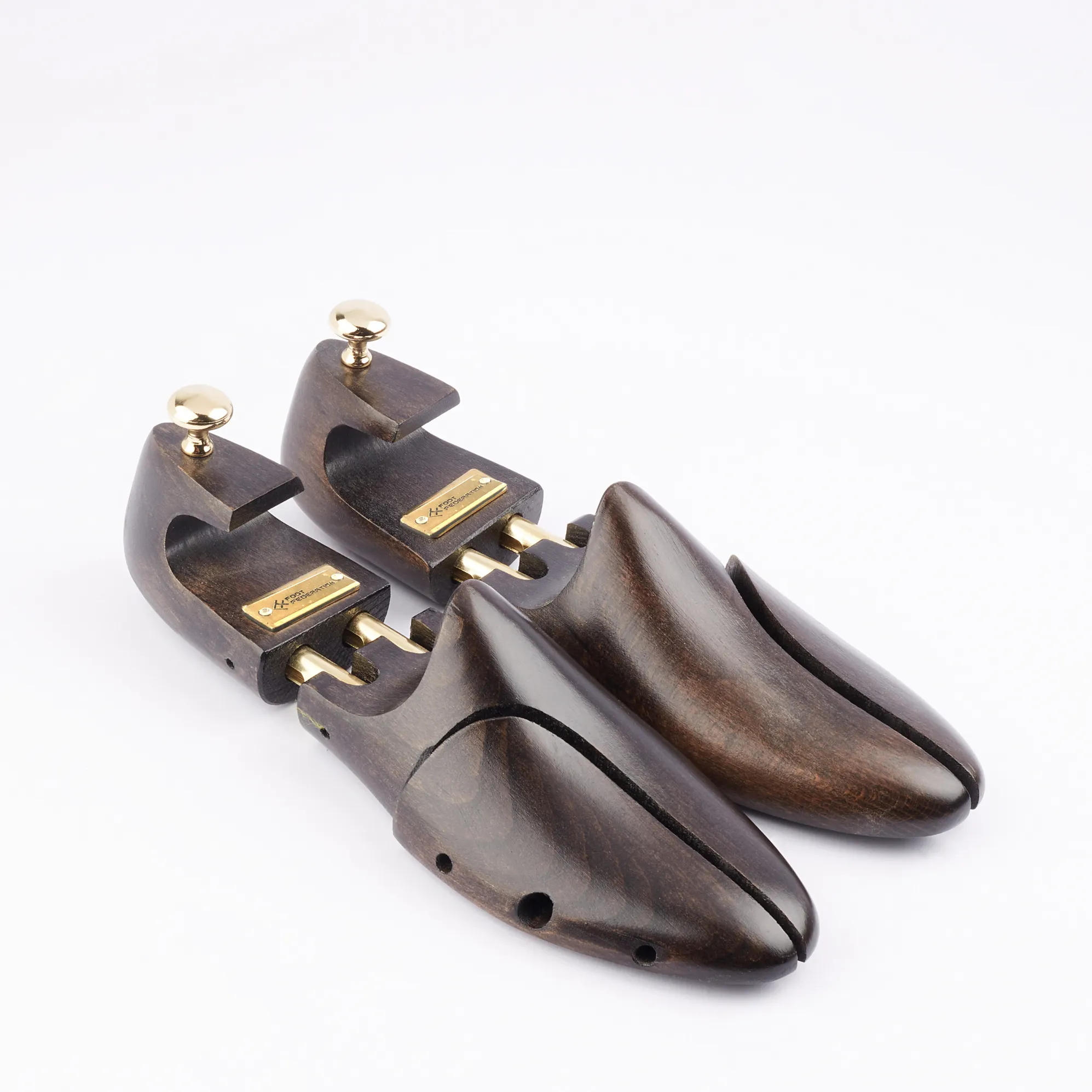 FOOT FEDERATION BLACK COLOR MEN'S WOODEN SHOE TREE WITH TWIN TUBES
