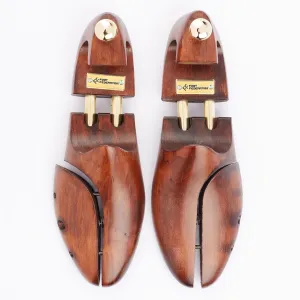 FOOT FEDERATION BROWN COLOR MEN'S WOODEN SHOE TREE WITH TWIN TUBES