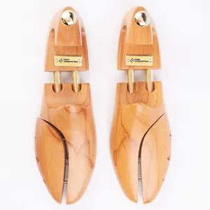 FOOT FEDERATION NATURAL COLOR MEN'S WOODEN SHOE TREE WITH TWIN TUBES