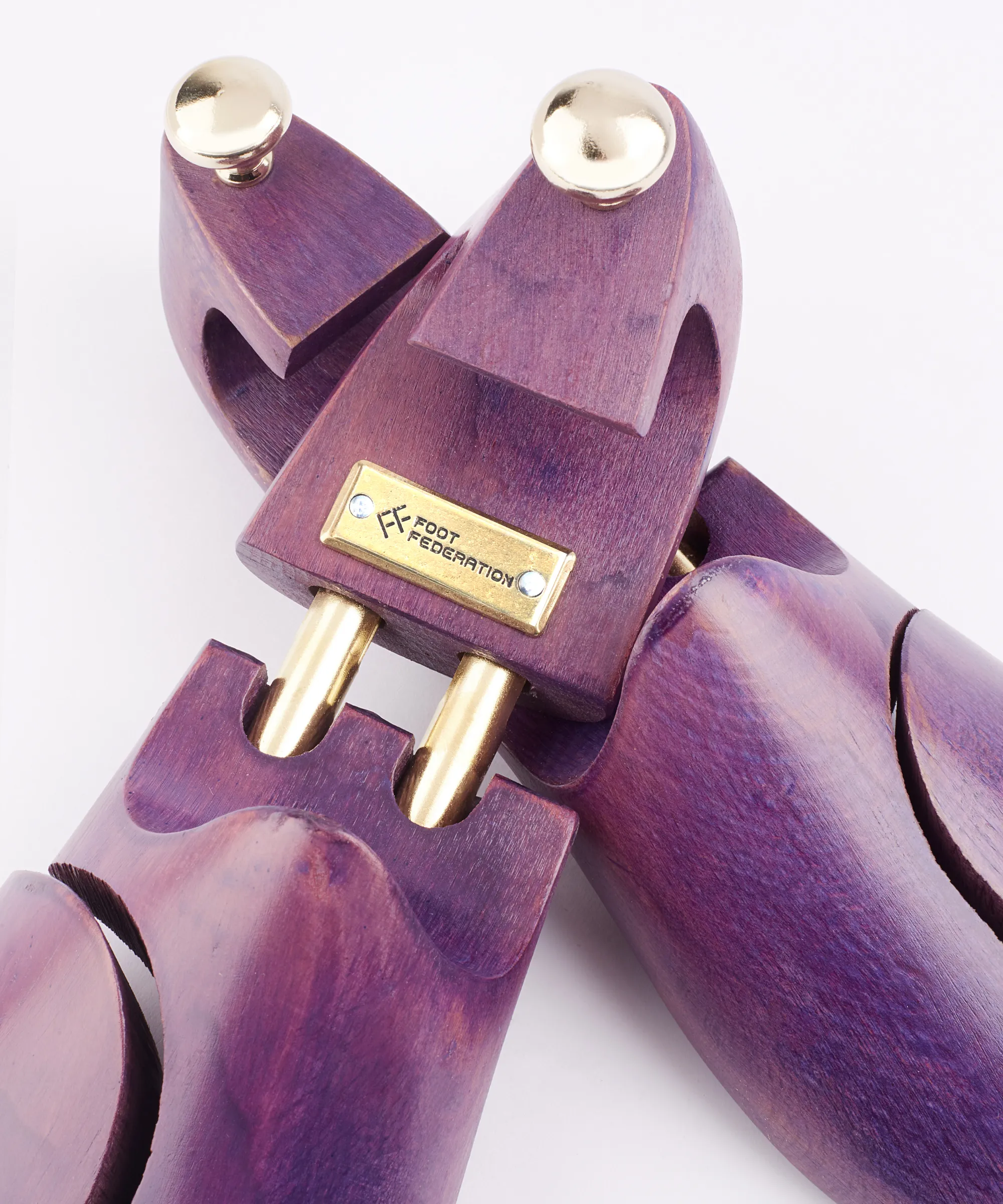 FOOT FEDERATION PURPLE COLOR MEN'S WOODEN SHOE TREE WITH TWIN TUBES